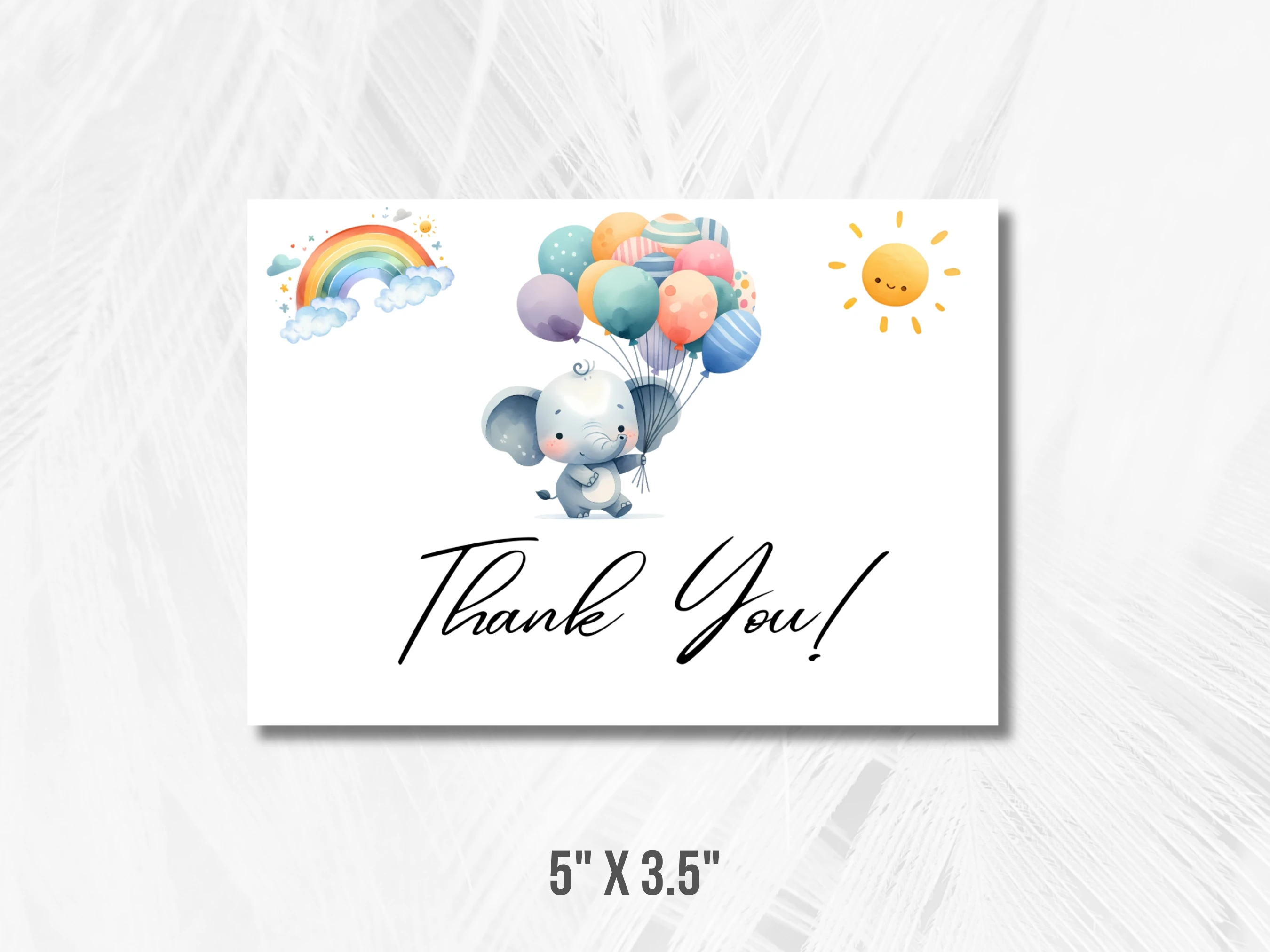 Elephant Baby Shower Thank You Card | Little Peanut Baby Shower Thank You Note | Editable Canva Template | Digital Download
