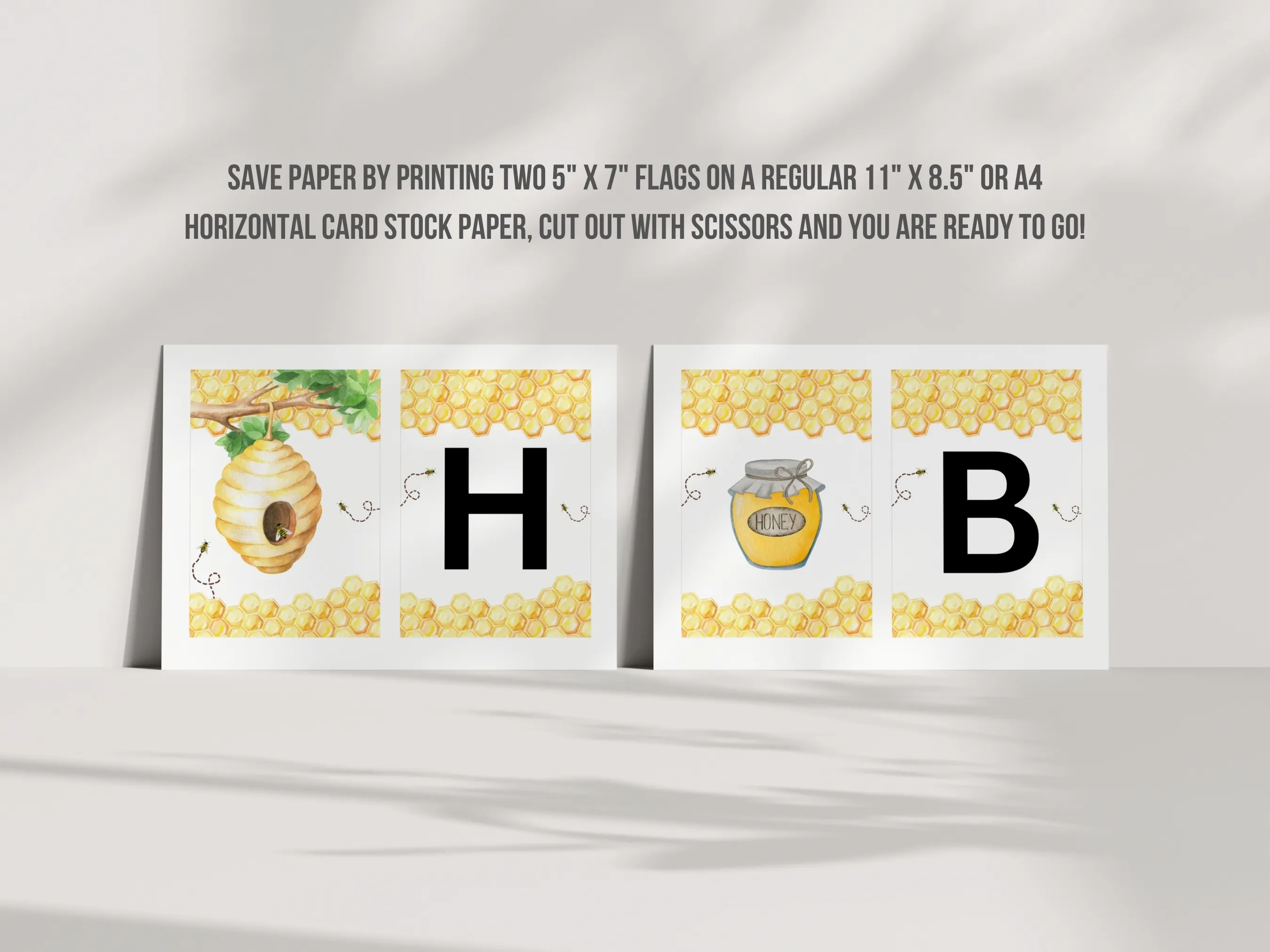 First Bee Day Happy Birthday Banner | Bumble Bee Birthday Bunting | Honey Bee Decor Custom Banner | Editable Canva Template | Digital Download