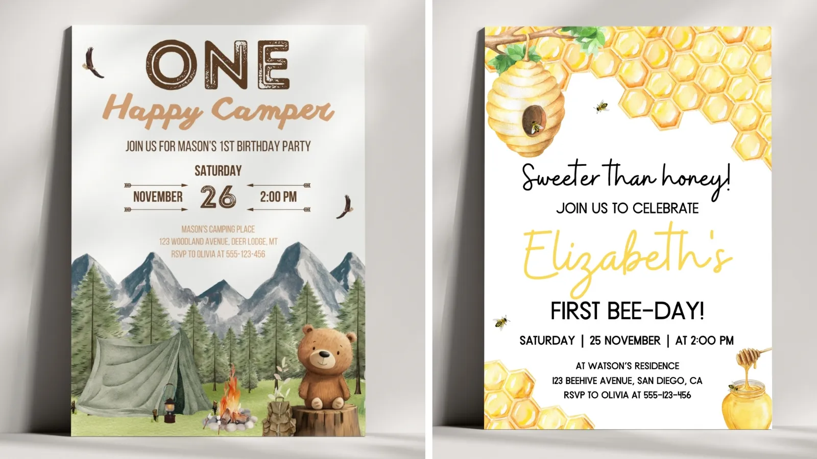 Birthday invitation template for kids birthdays, editable Canva design, digital download