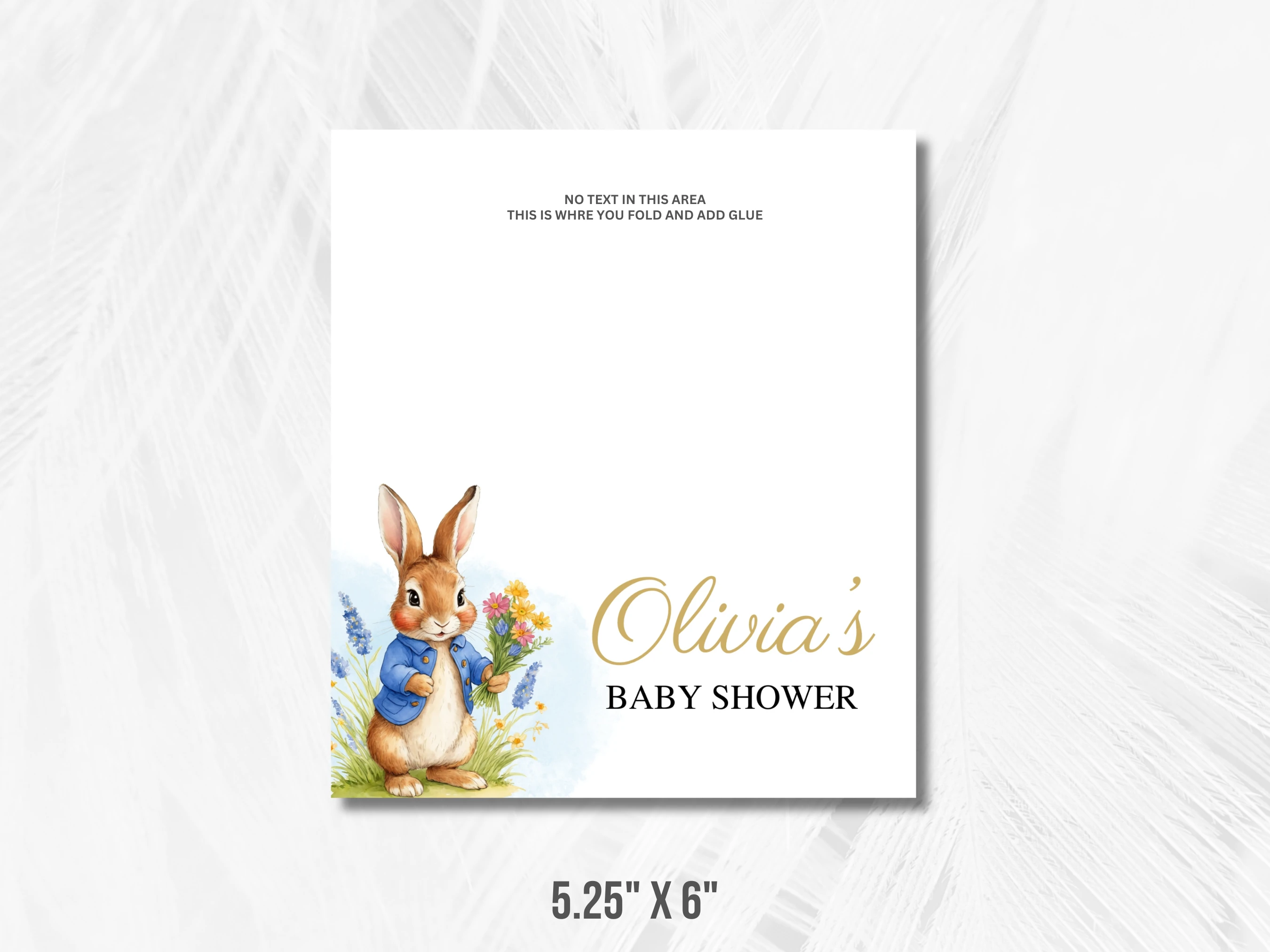 Peter Rabbit Baby Shower Chocolate Wrapper | Flopsy Bunny Candy Bar Label | Editable Canva Template | Digital Download