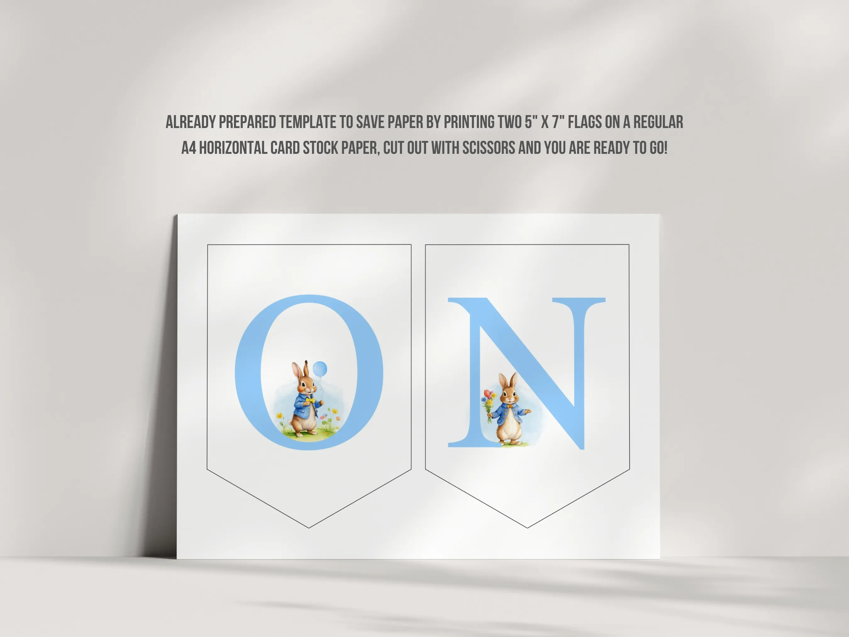 Peter Rabbit Birthday High Chair Banner | Flopsy Bunny Party ONE Banner | Editable Canva Template | Digital Download