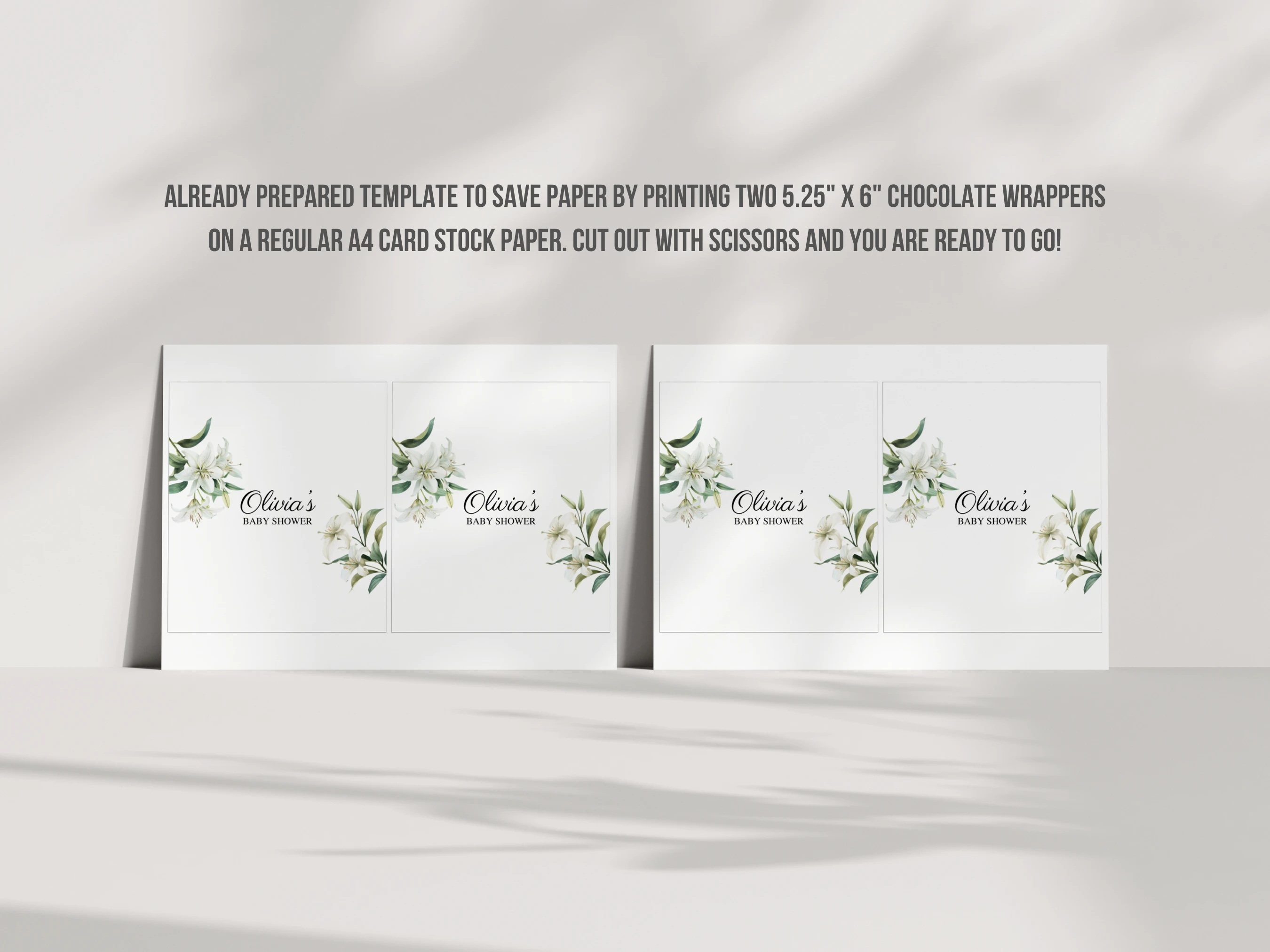 Baby In Bloom Baby Shower Chocolate Wrapper | Wildflower Candy Bar Label | Editable Canva Template | Digital Download
