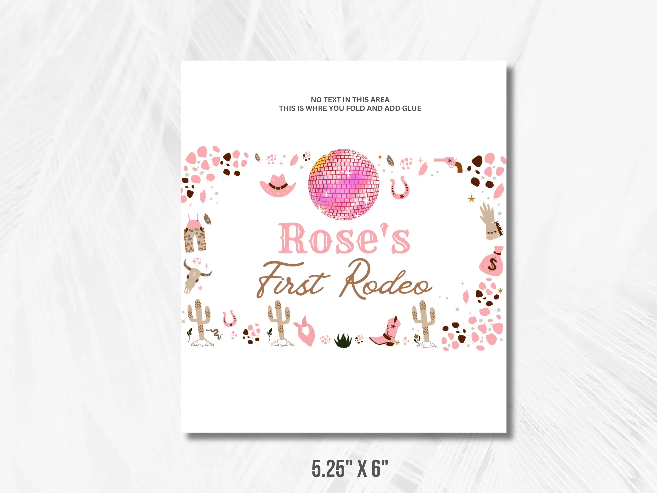 Disco Cowgirl First Rodeo Birthday Chocolate Wrappers | Western Mini Candy Bar Labels | Pink Cowgirl Chocolate Wrappers | Editable Canva Template | Digital Download