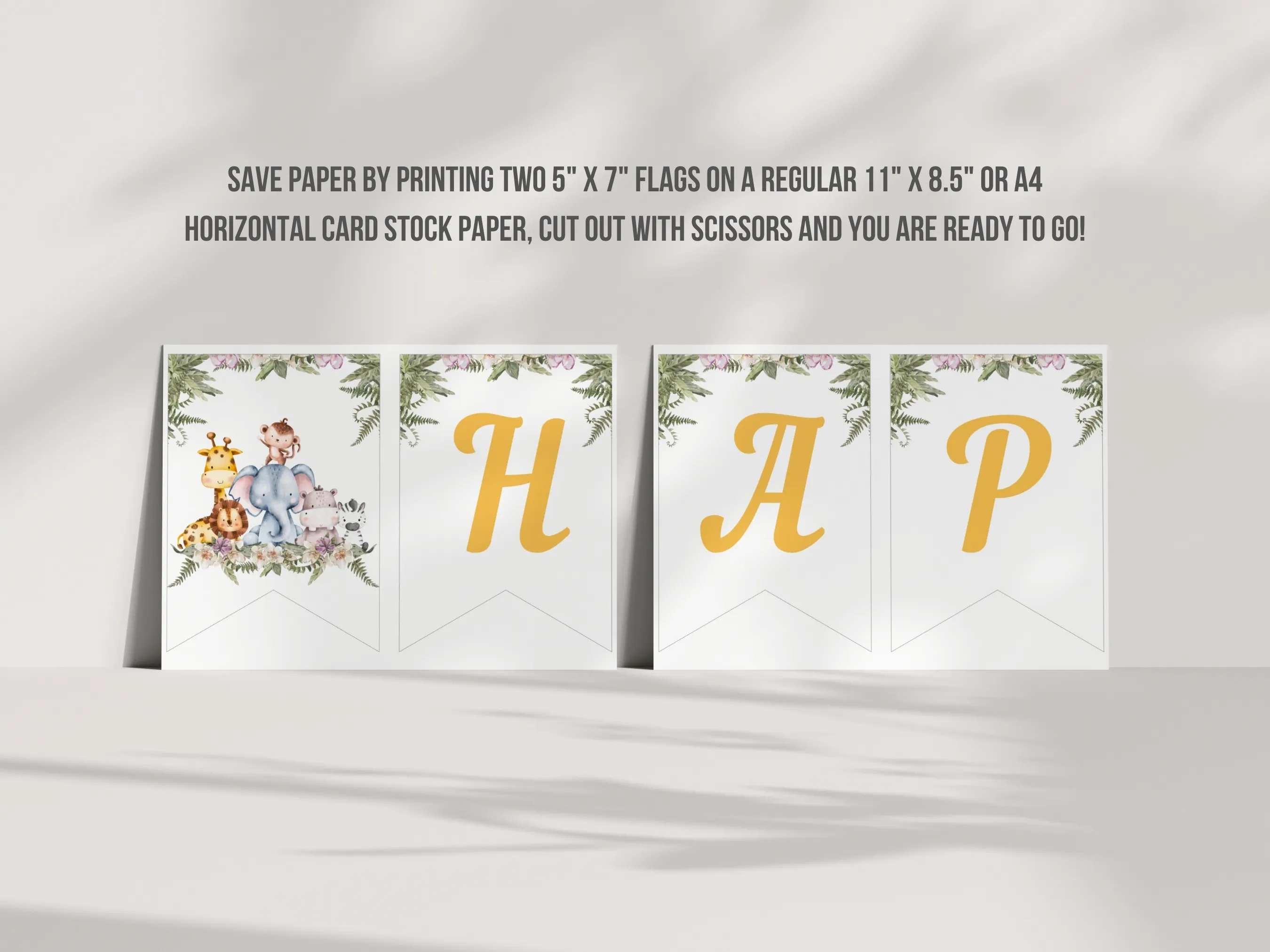Wild One Happy Birthday Banner | Jungle Birthday Banner | Safari Birthday Wall Banner | Editable Canva Template | Digital Download
