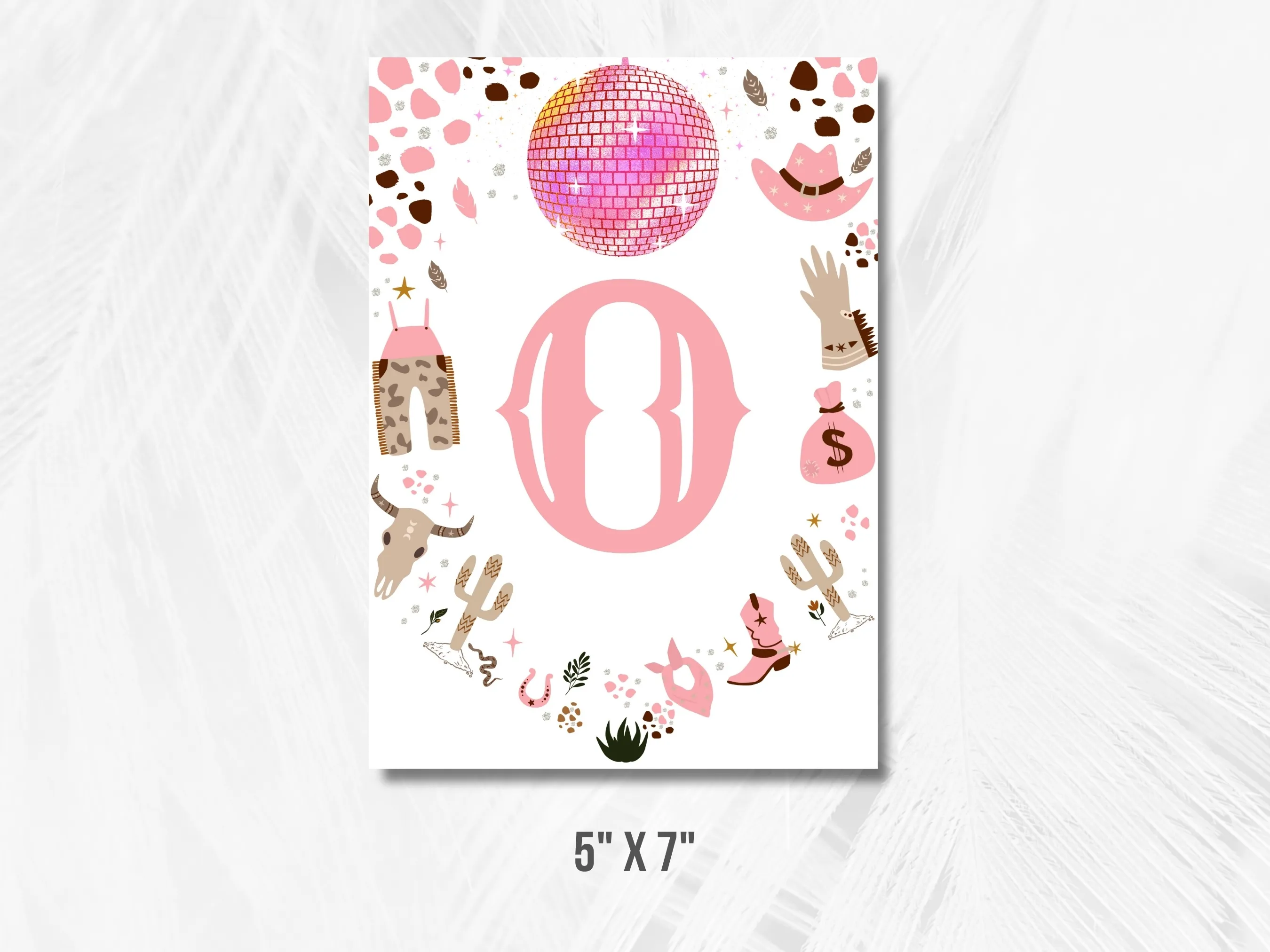 Disco Cowgirl My First Rodeo Birthday High Chair Banner | Space Cowgirl One Birthday Banner | Editable Canva Template | Digital Download