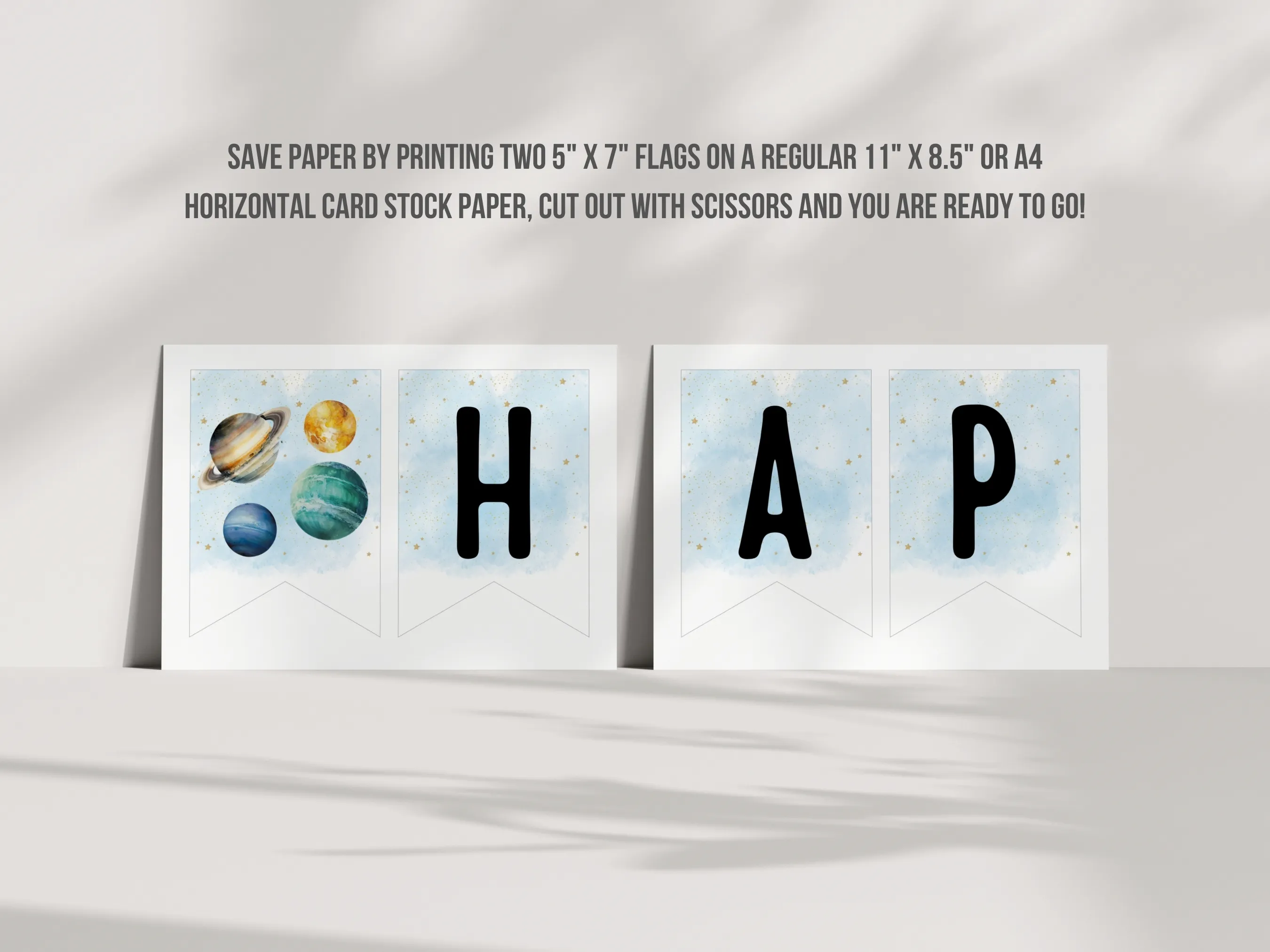 First Trip Around The Sun Happy Birthday Banner | Outer Space Birthday Bunting | Space First Birthday Wall Banner | Editable Canva Template | Digital Download