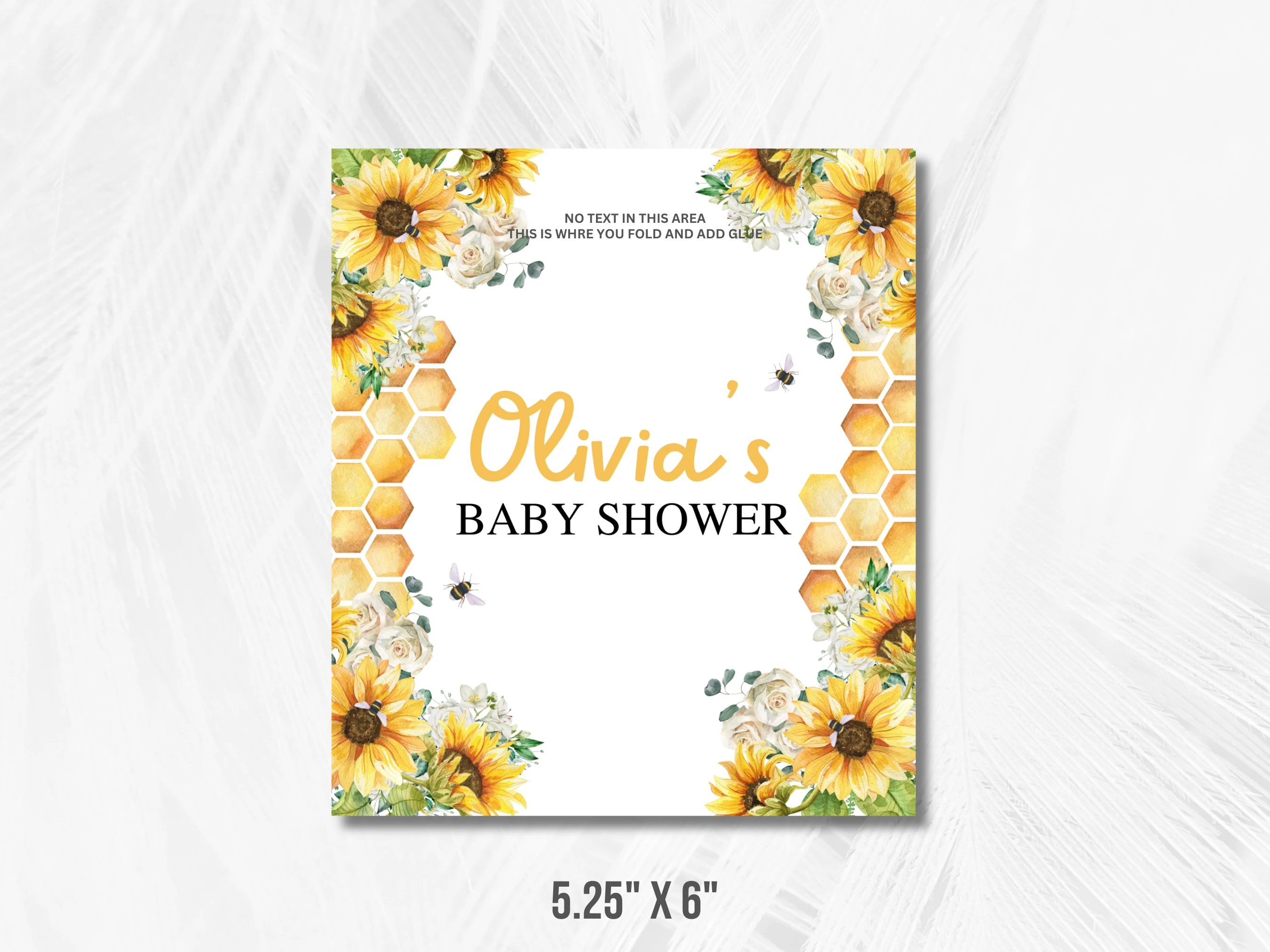 Bumble Bee Baby Shower Chocolate Wrapper | Sunflower Honey Bee Candy Bar Label | Editable Canva Template | Digital Download
