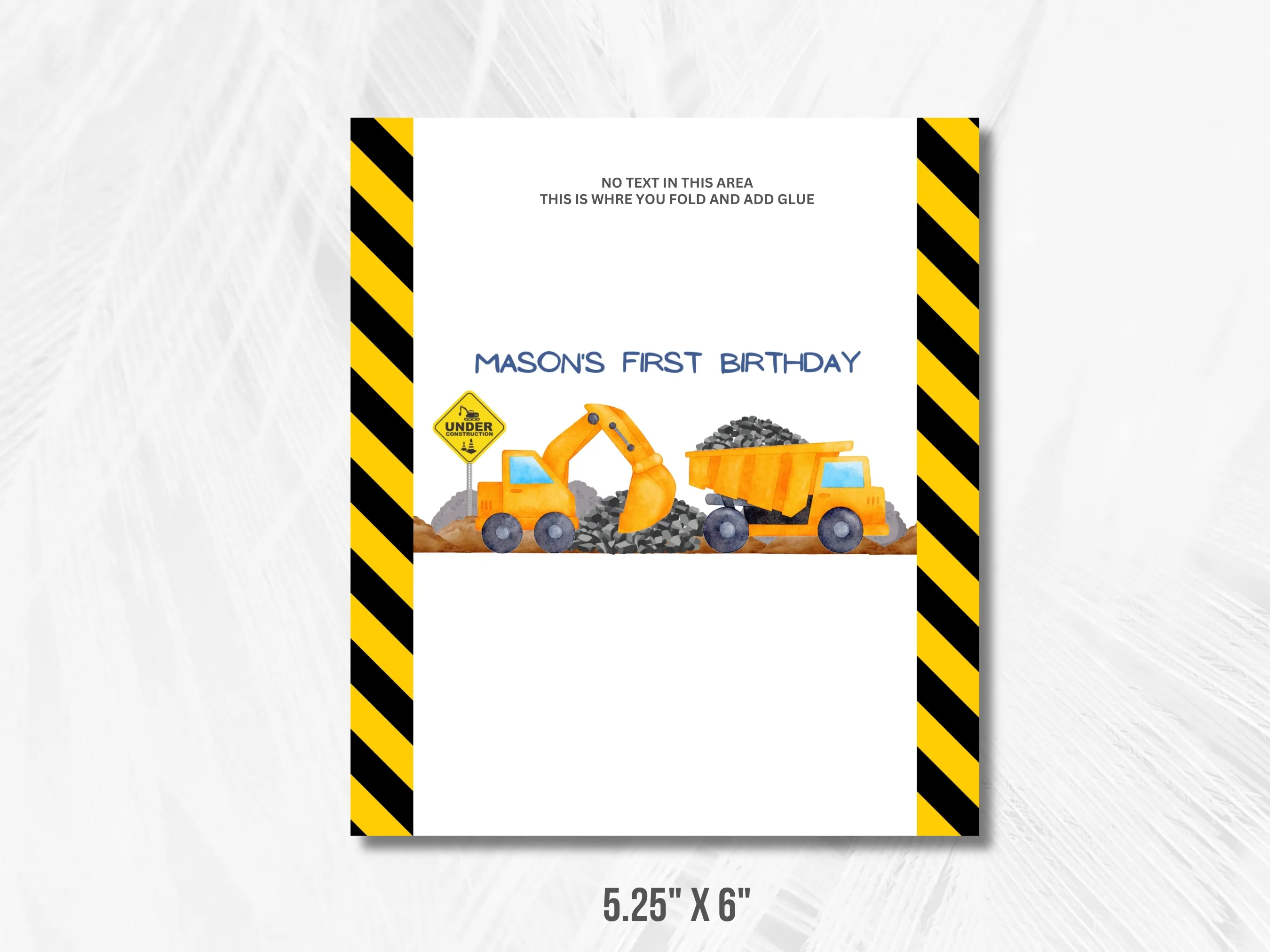Construction Birthday Chocolate Wrappers | Excavator Candy Wrappers | Dump Truck Candy Bar Labels | Editable Canva Template | Digital Download