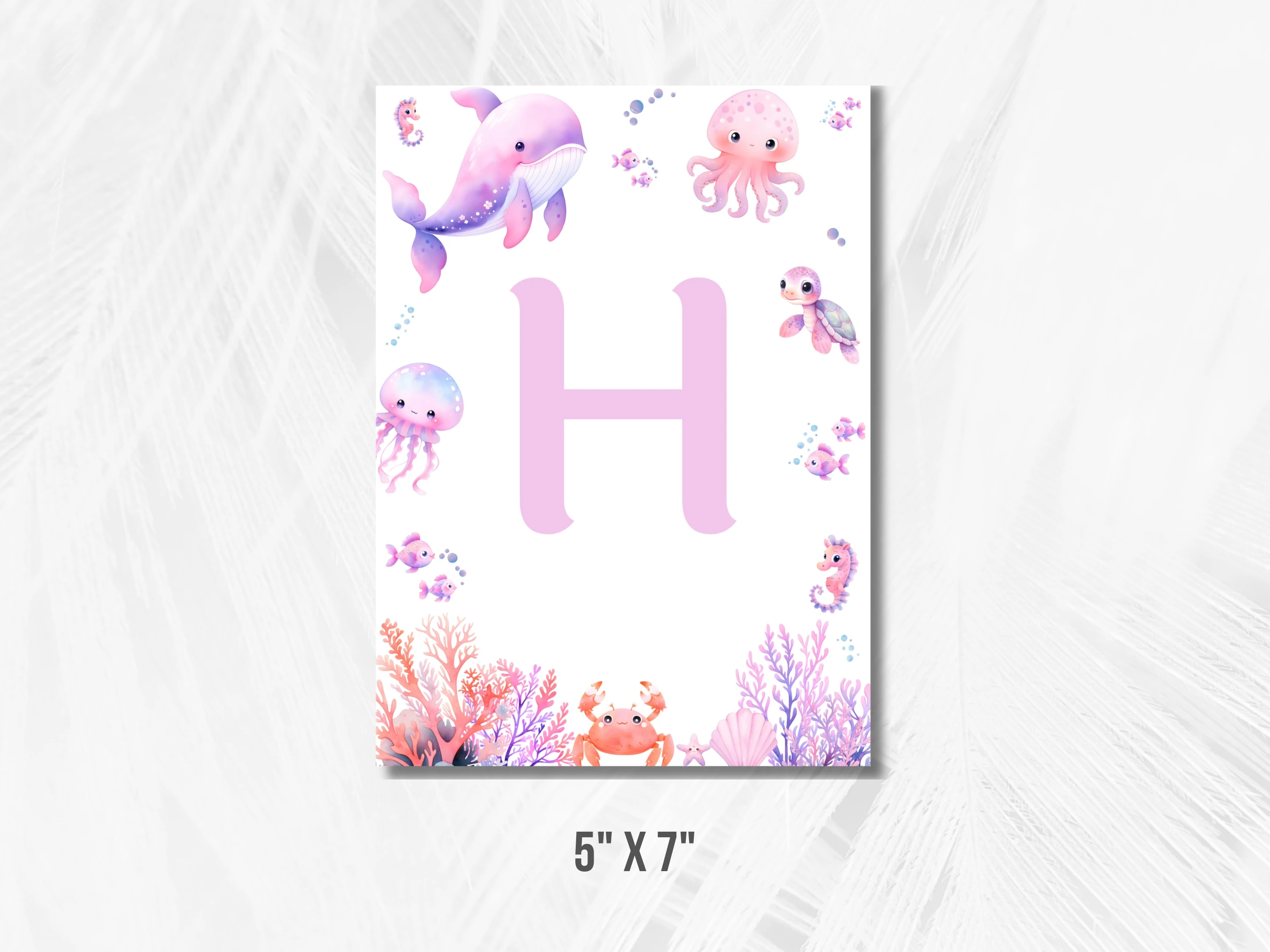 Under The Sea Baby Shower Wall Banner | Ocean Baby Shower Welcome Garland | Editable Canva Template | Digital Download