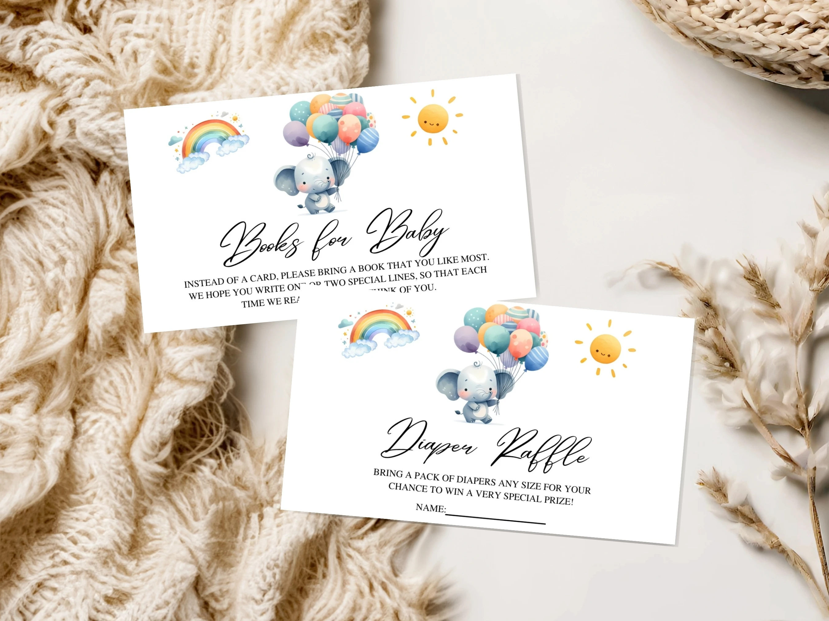 Elephant Baby Shower Invitation Set | Little Peanut Starter Pack | Editable Canva Template | Digital Download