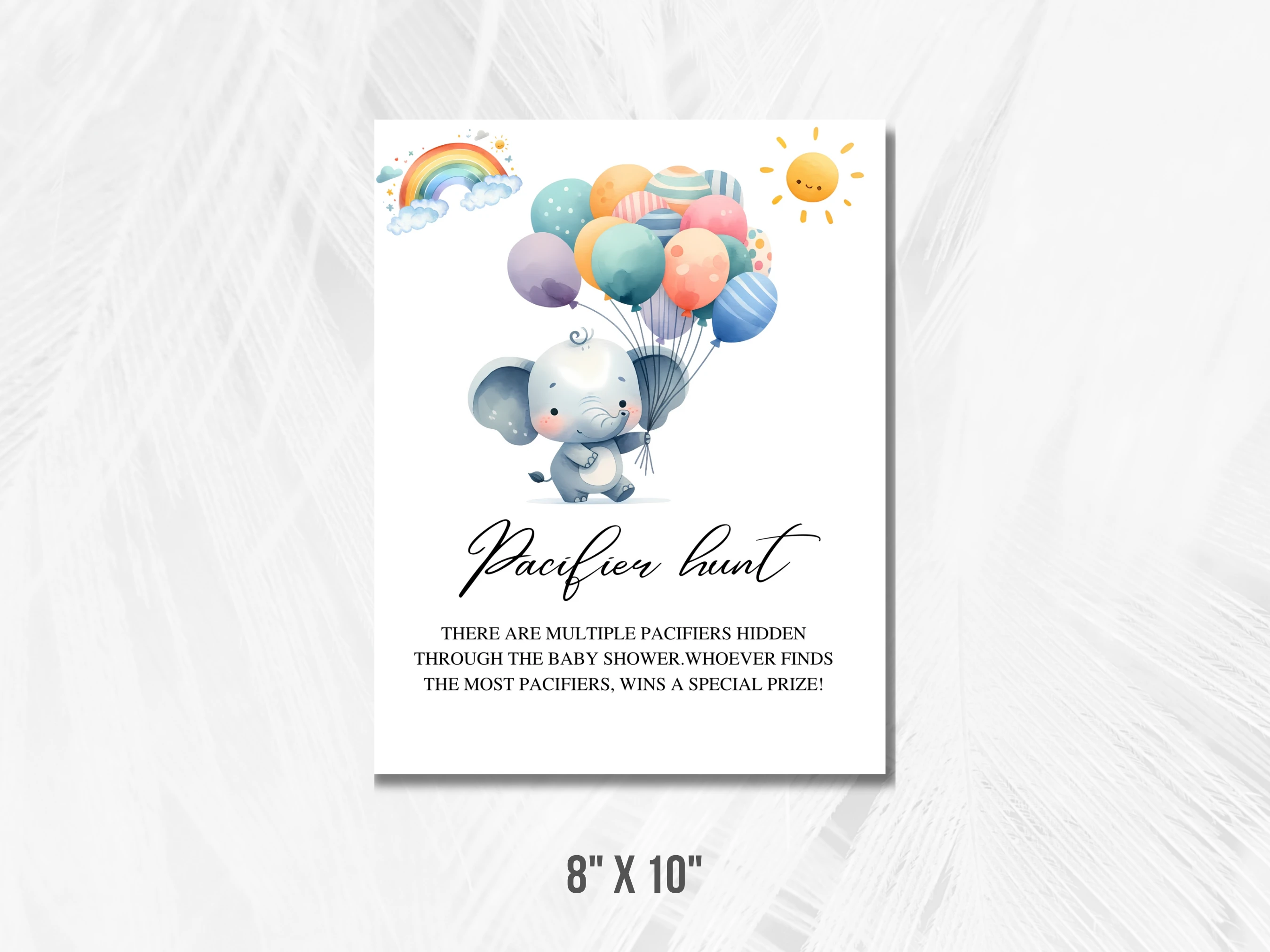 Elephant Baby Shower Table Signs | Little Peanut Late Night Diapers | Pacifier Hunt Sign | Editable Canva Template | Digital Download