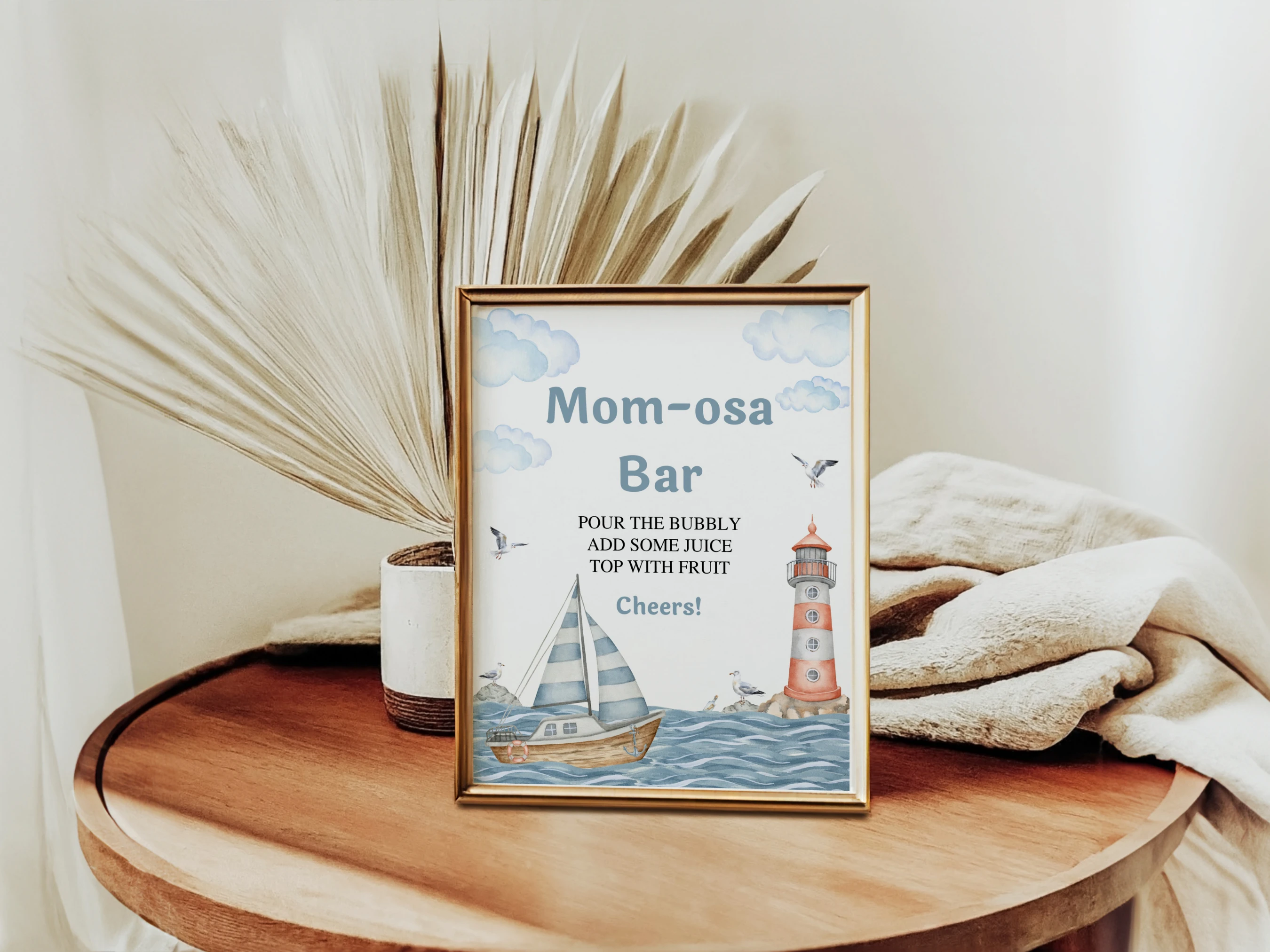 Nautical Baby Shower Table Signs | Ahoy It's a Boy Pacifier Hunt Sign | Pacifier Hunt Sign | Editable Canva Template | Digital Download