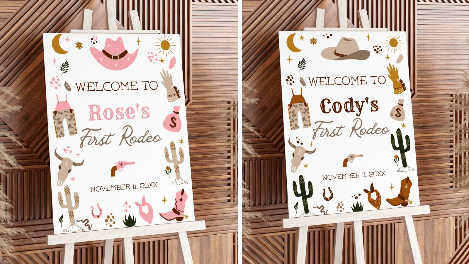 Birthday welcome sign with themed party design, editable Canva template for personalized kids’ birthday decorations, digital download.
