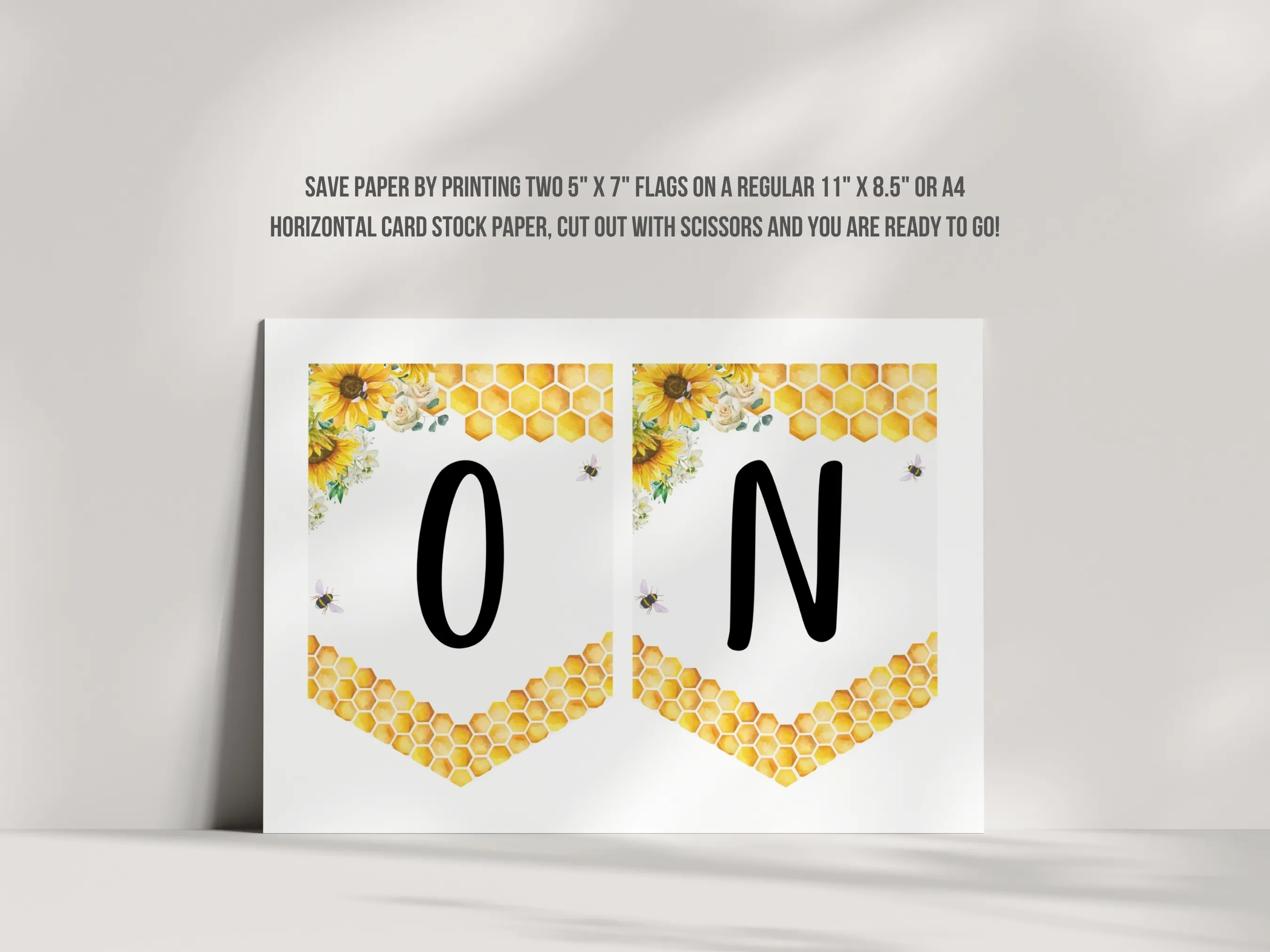 First Bee Day High Chair Banner | Sunflower Bumble Bee One Birthday Banner | Editable Canva Template | Digital Download