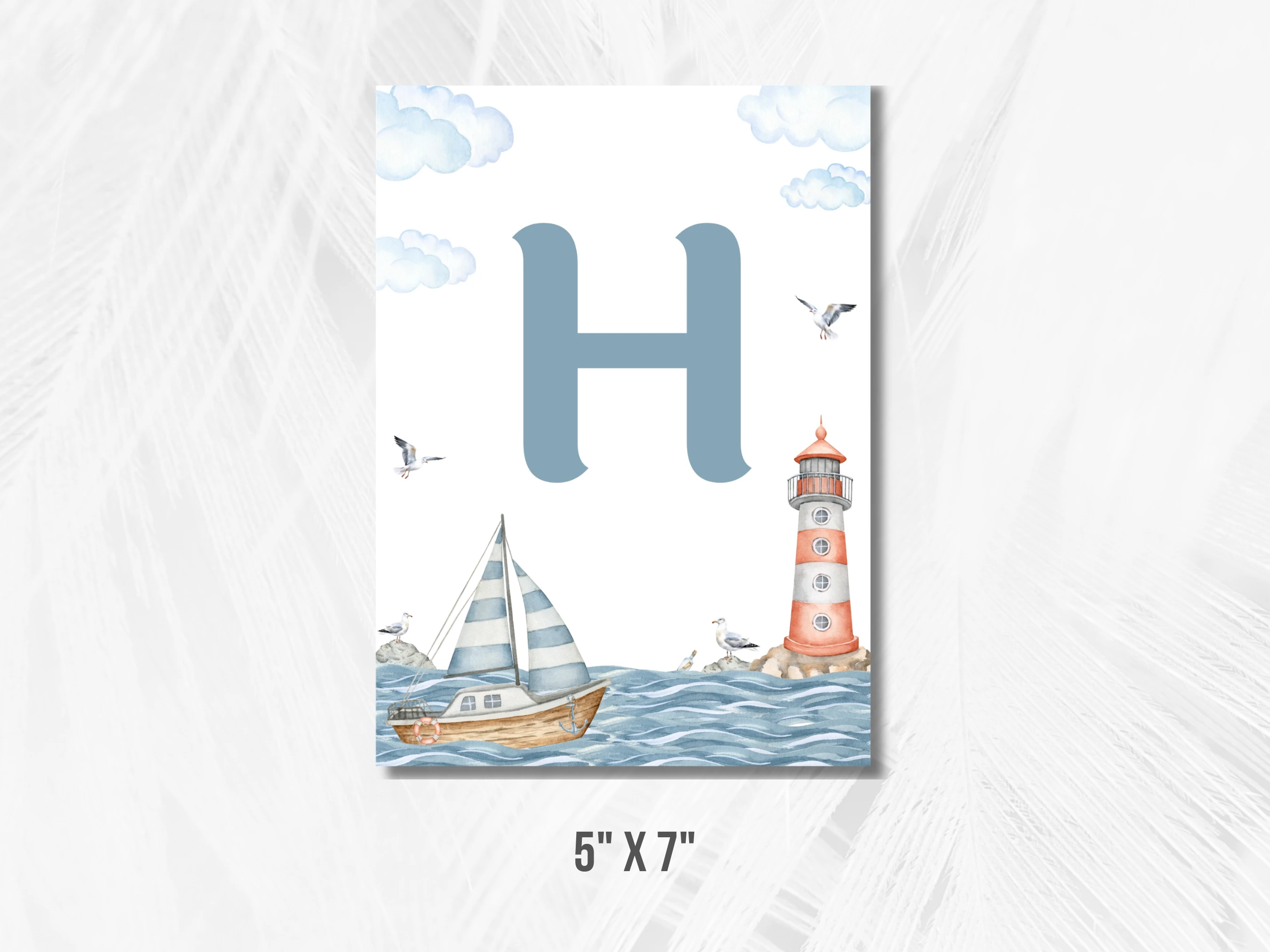 Nautical Baby Shower Wall Banner | Ahoy It's a Boy Baby Shower Welcome Garland | Editable Canva Template | Digital Download