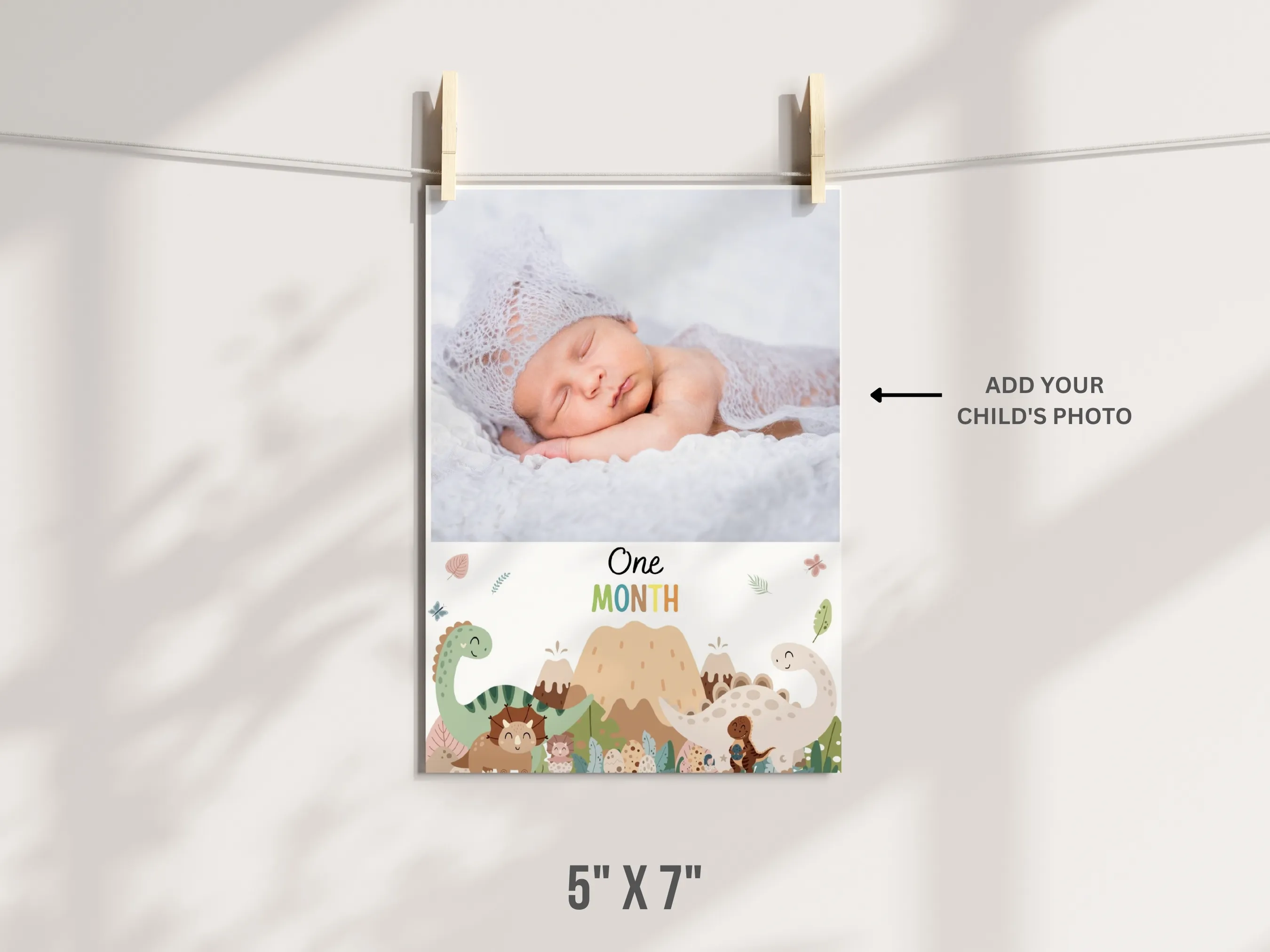Boy Dinosaur Birthday Photo Banner | Dino 1st Birthday Baby Milestone Cards | Editable Canva Template | Digital Download