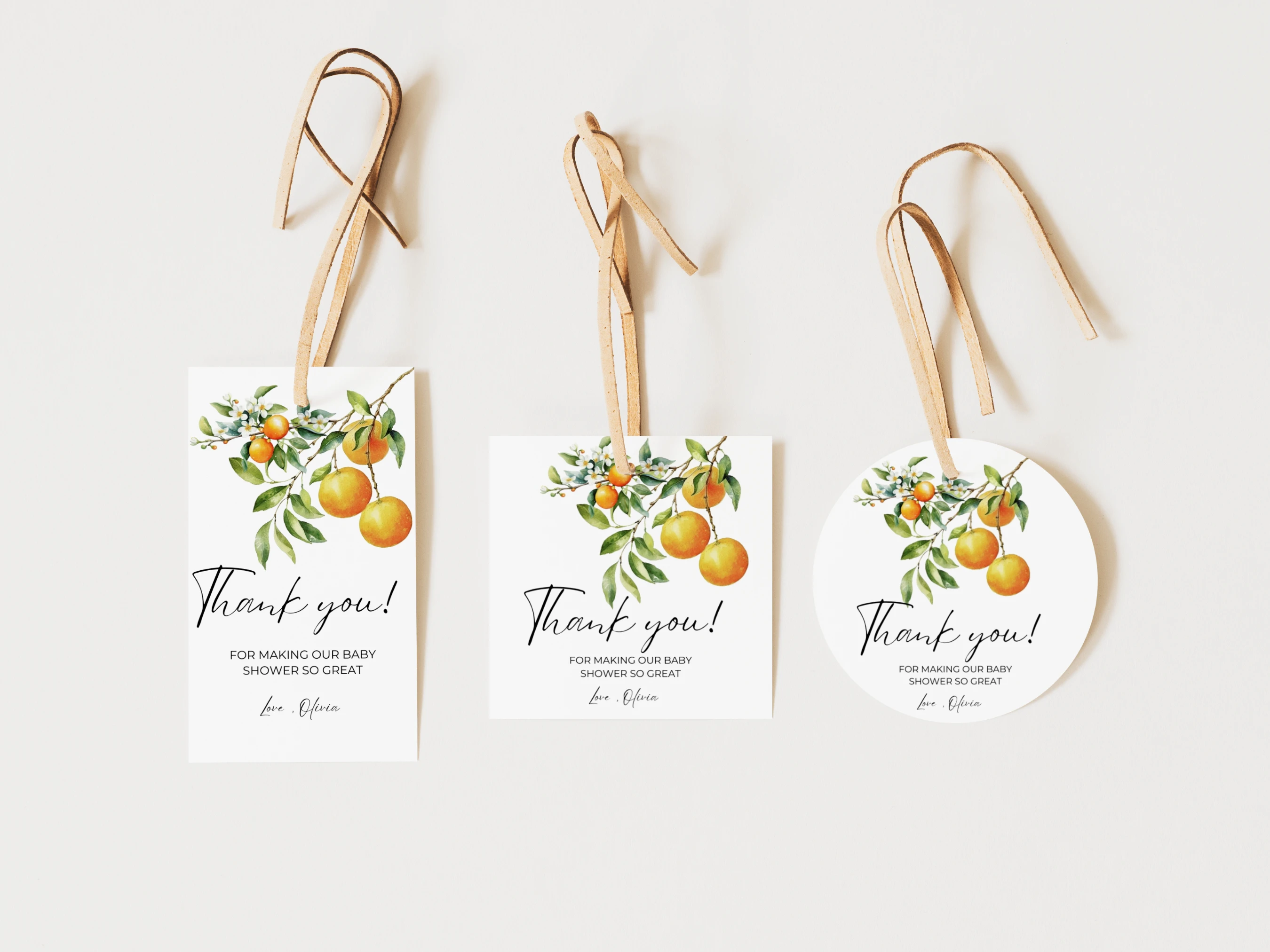 little cutie baby shower thank you tags orange clementine favor tags canva template digital download, clementine baby shower favor tags little cutie orange baby shower decorations canva template