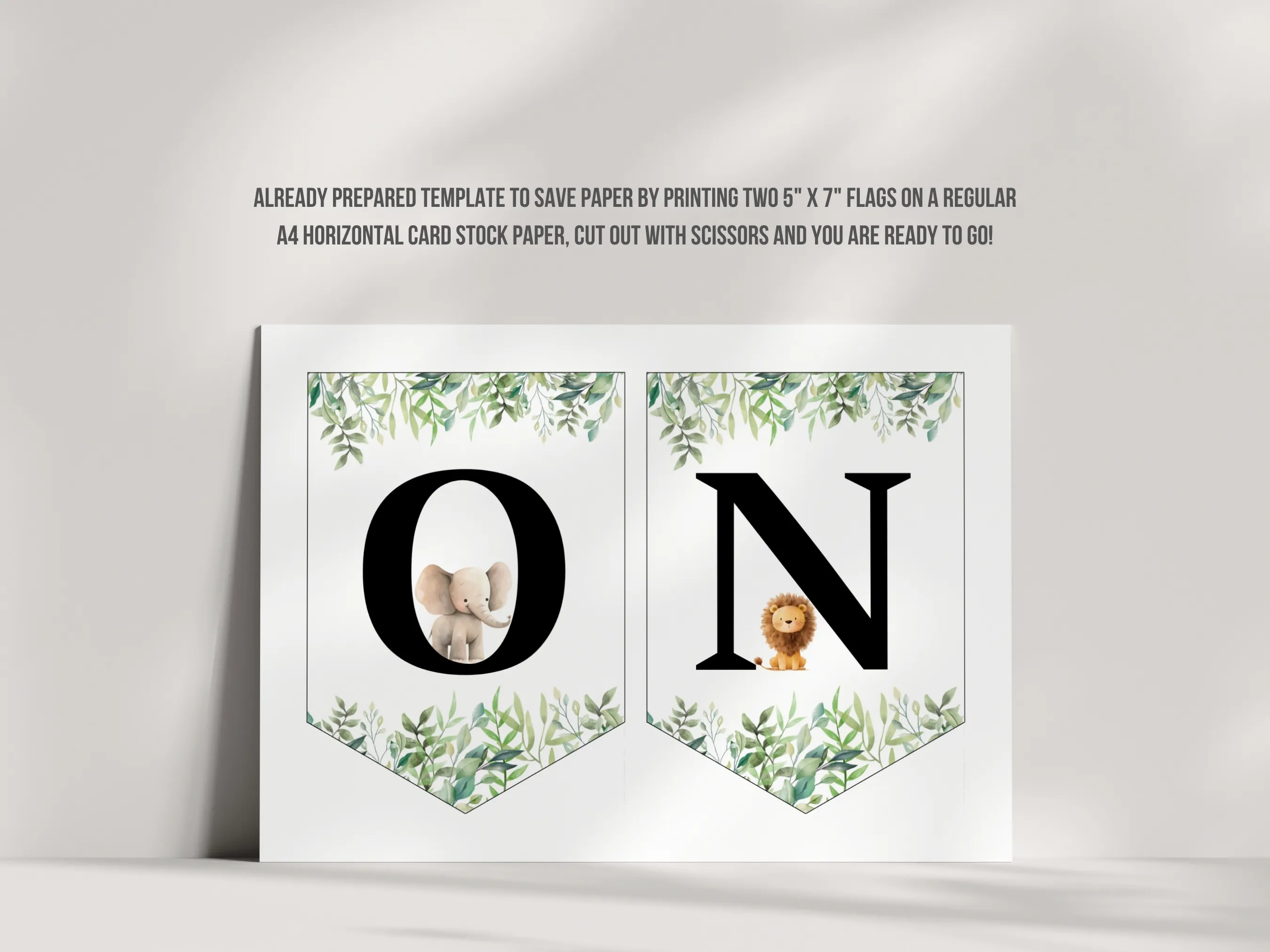 Wild One High Chair Banner | Jungle Birthday “One” Banner | Safari Animals Birthday Banner | Editable Canva Template | Digital Download