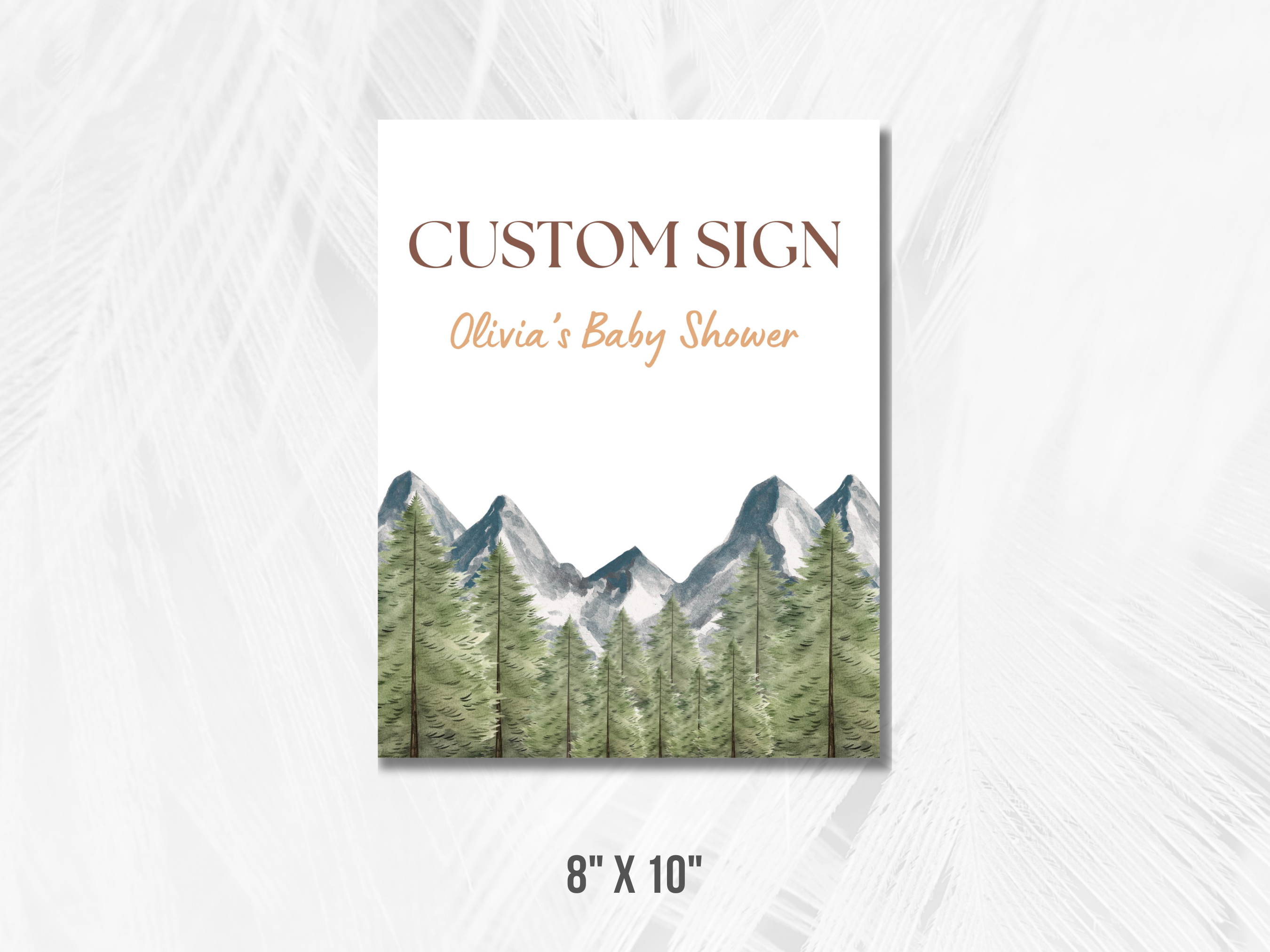 Adventure Awaits Baby Shower Sign | Forest and Mountains Late Night Diapers Table Sign | Pacifier Hunt Sign | Editable Canva Template | Digital Download