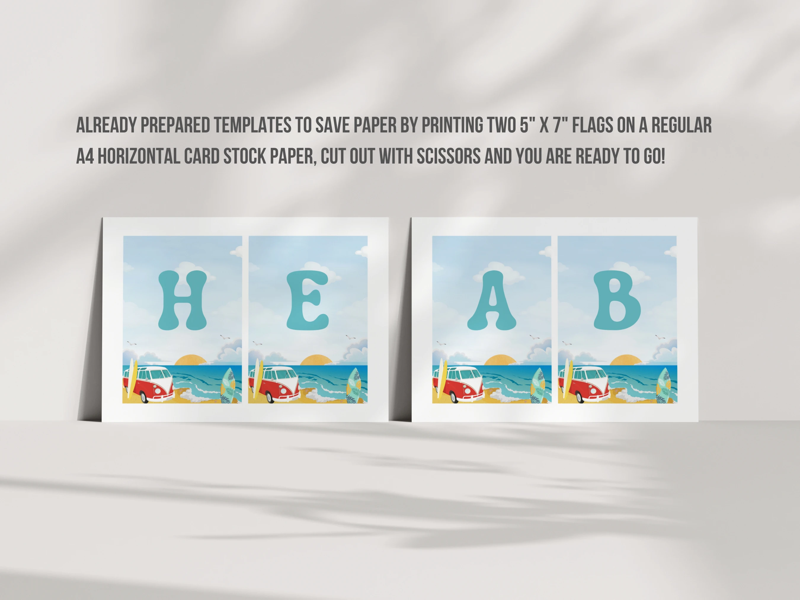 Baby On Board Baby Shower Wall Banner | Surf Baby Shower Welcome Garland | Editable Canva Template | Digital Download