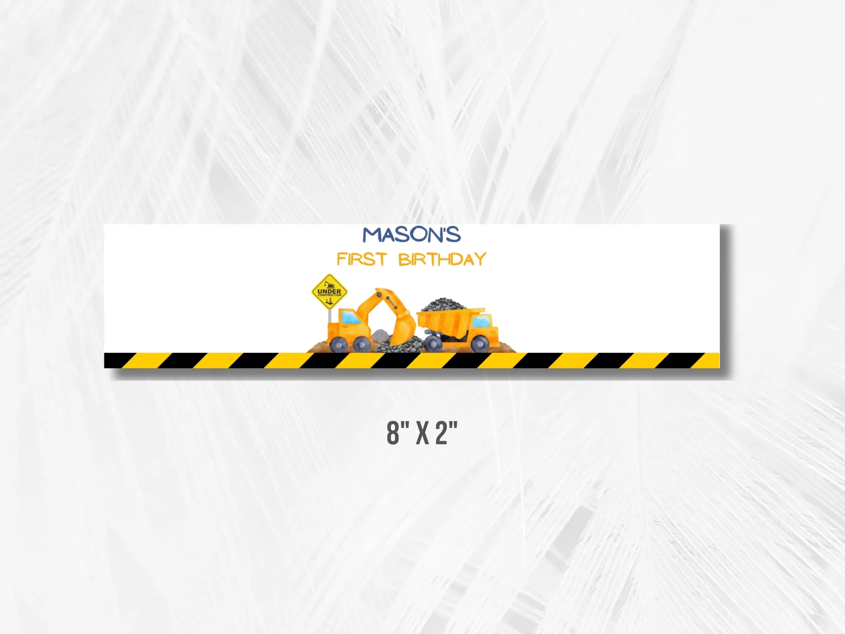 Construction Birthday Water Bottle Labels | Excavator Bottle Stickers | Dump Truck Bottle Wraps | Editable Canva Template | Digital Download