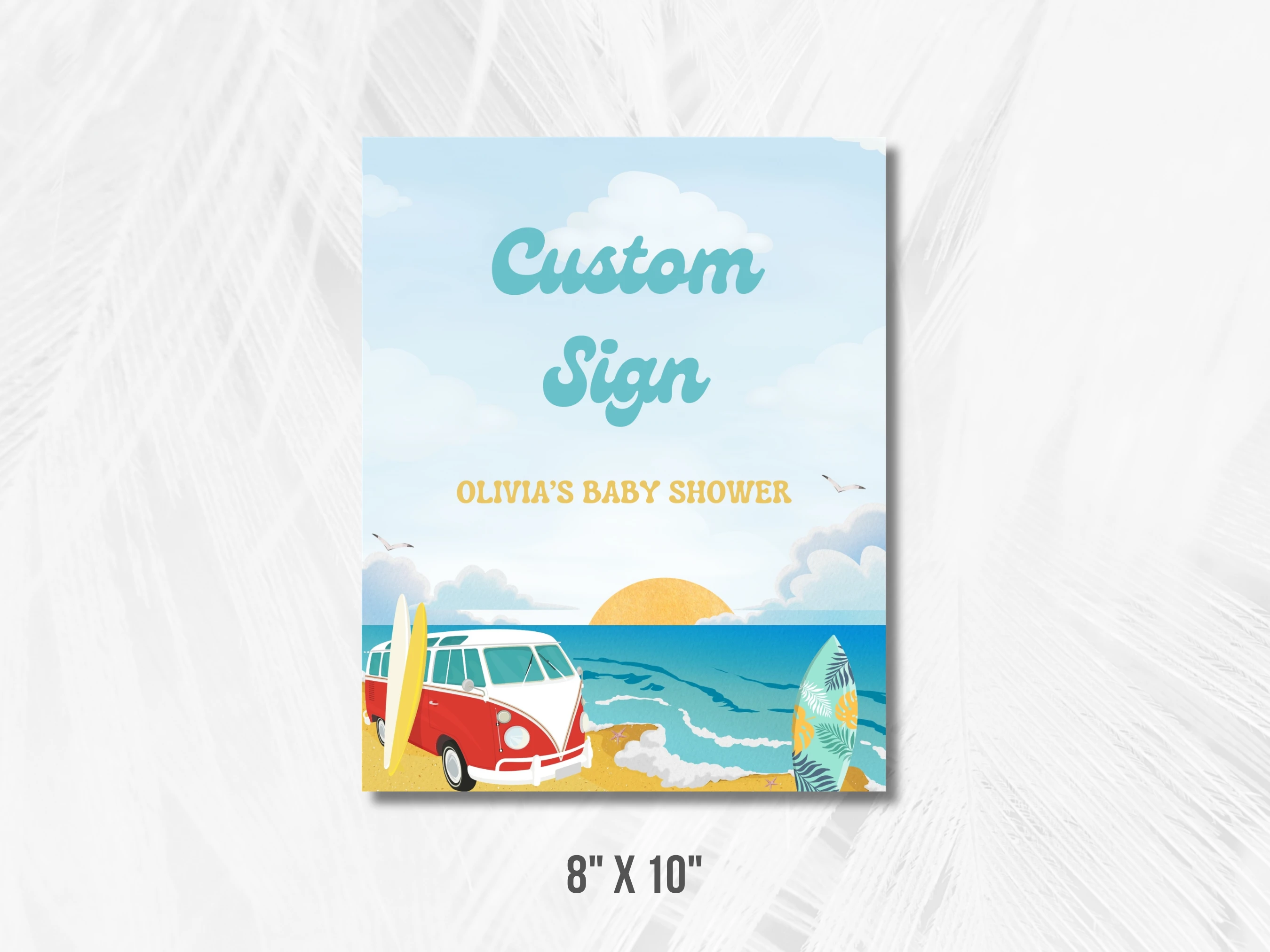 Beach Baby Shower Table Sign | Baby On Board Late Night Diapers | Pacifier Hunt Sign | Editable Canva Template | Digital Download