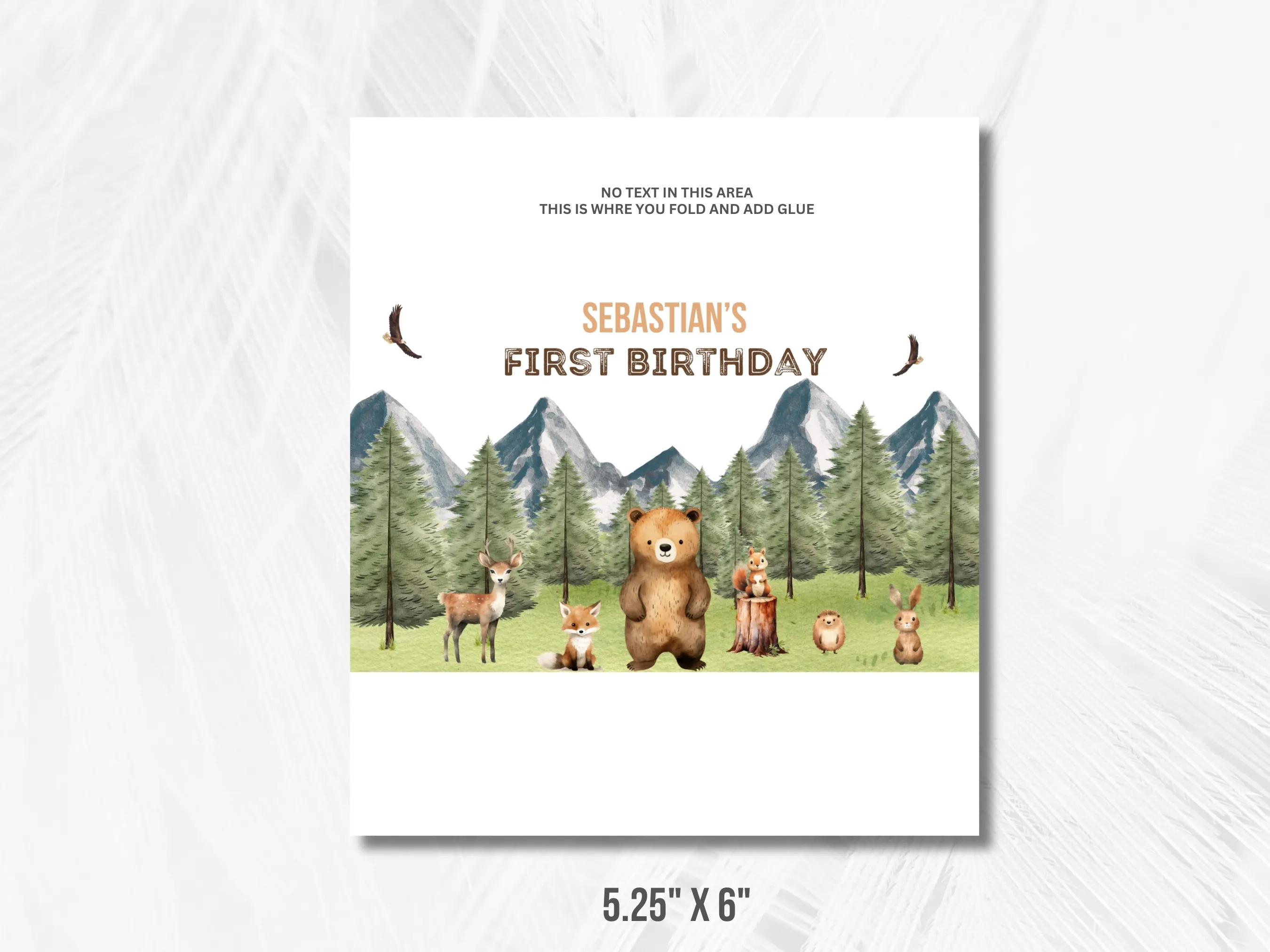 Woodland Animals Birthday Chocolate Wrappers | Wild One Candy Wrappers | Forest Animal Candy Bar Labels | Editable Canva Template | Digital Download