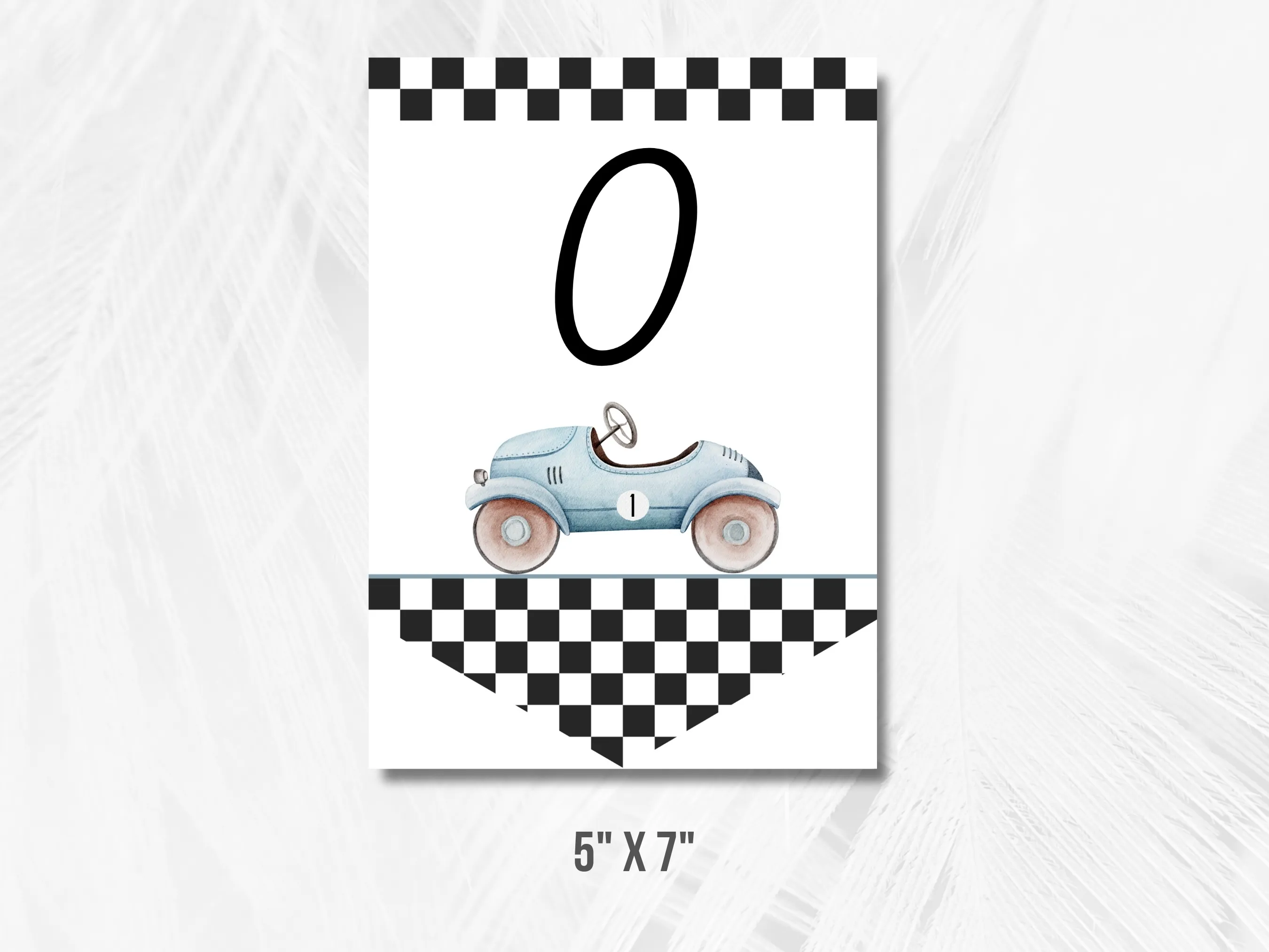 Fast One Birthday High Chair Banner | Blue Vintage Race Car ONE Banner | Editable Canva Template | Digital Download
