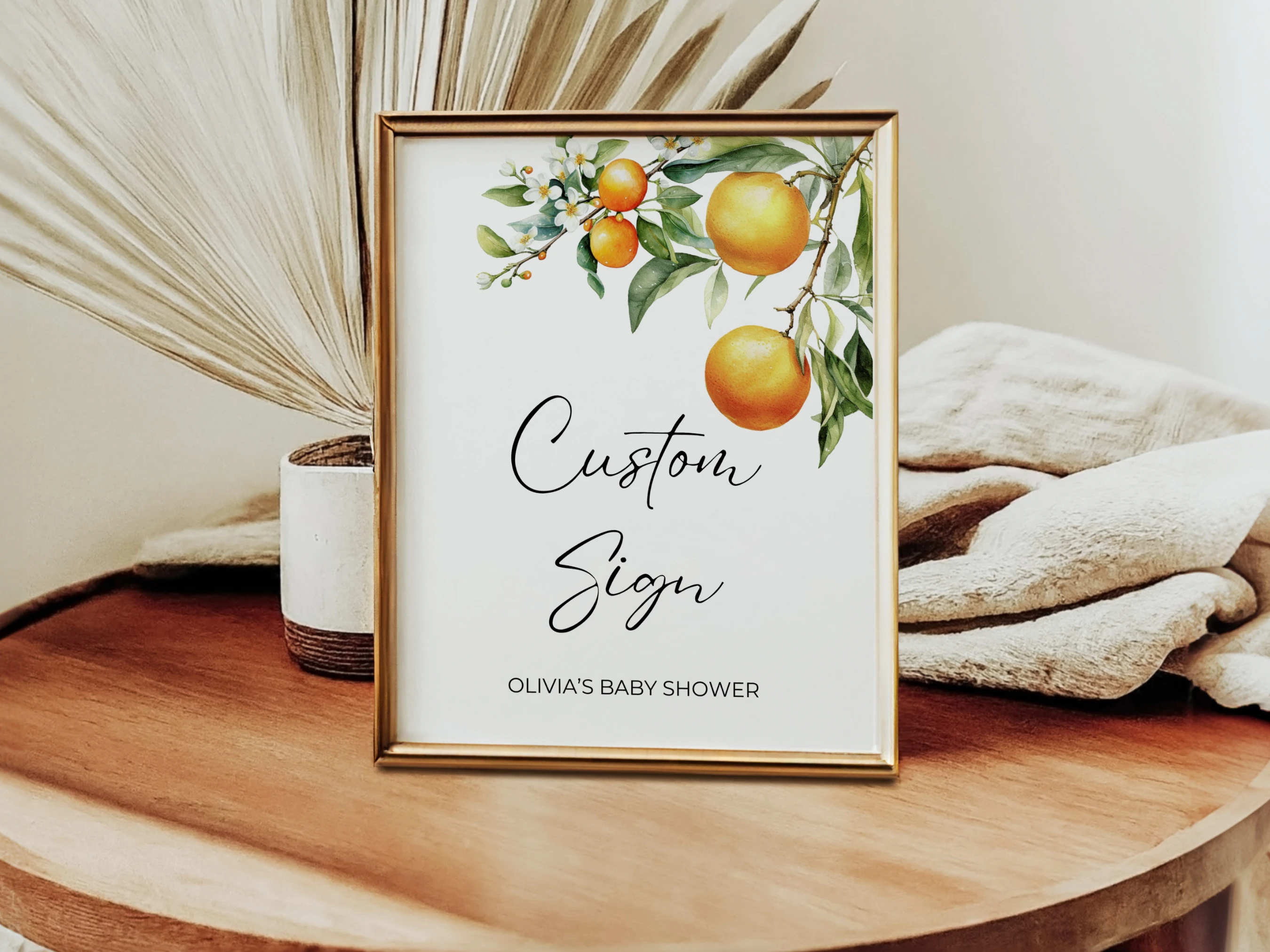 little cutie baby shower table sign printable, orange baby shower pacifier hunt sign, clementine baby shower diaper raffle sign, little cutie baby shower guest book sign, editable baby shower sign Canva