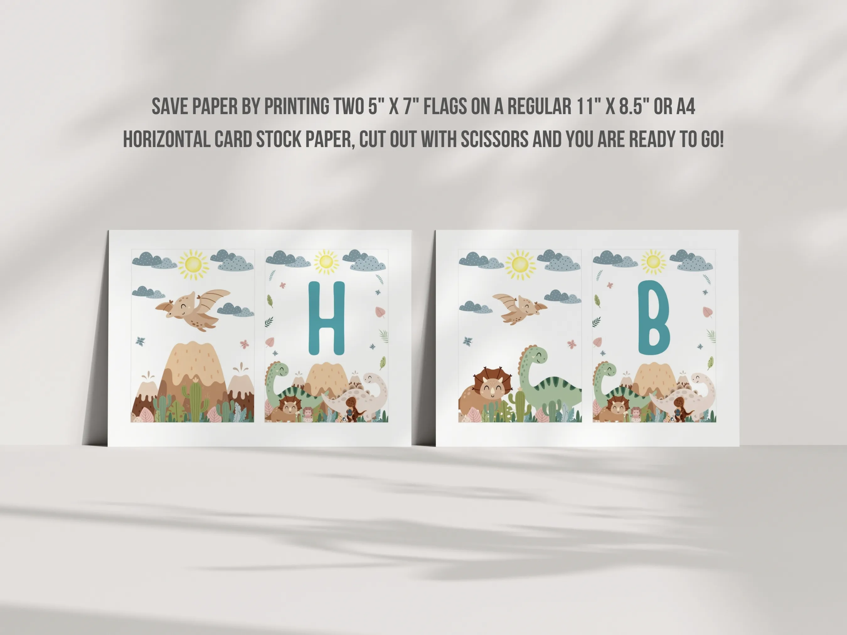 Baby Dinosaur Happy Birthday Banner | Dino Birthday Banner | Baby Boy Dinosaur Custom Banner | Editable Canva Template | Digital Download