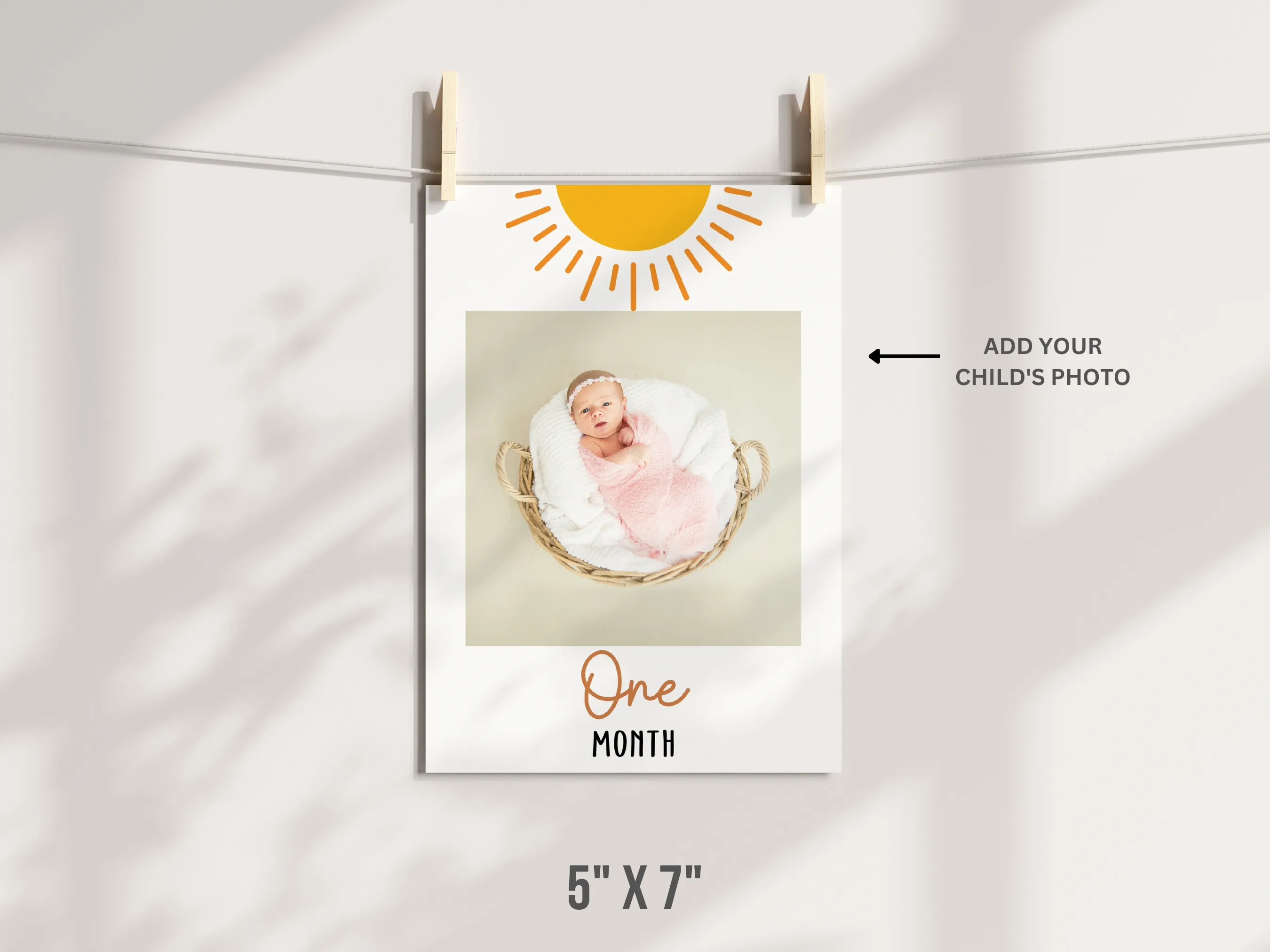 Sunshine 1st Birthday Photo Banner | First Trip Around the Sun Milestone Cards | Editable Canva Template | Digital Download