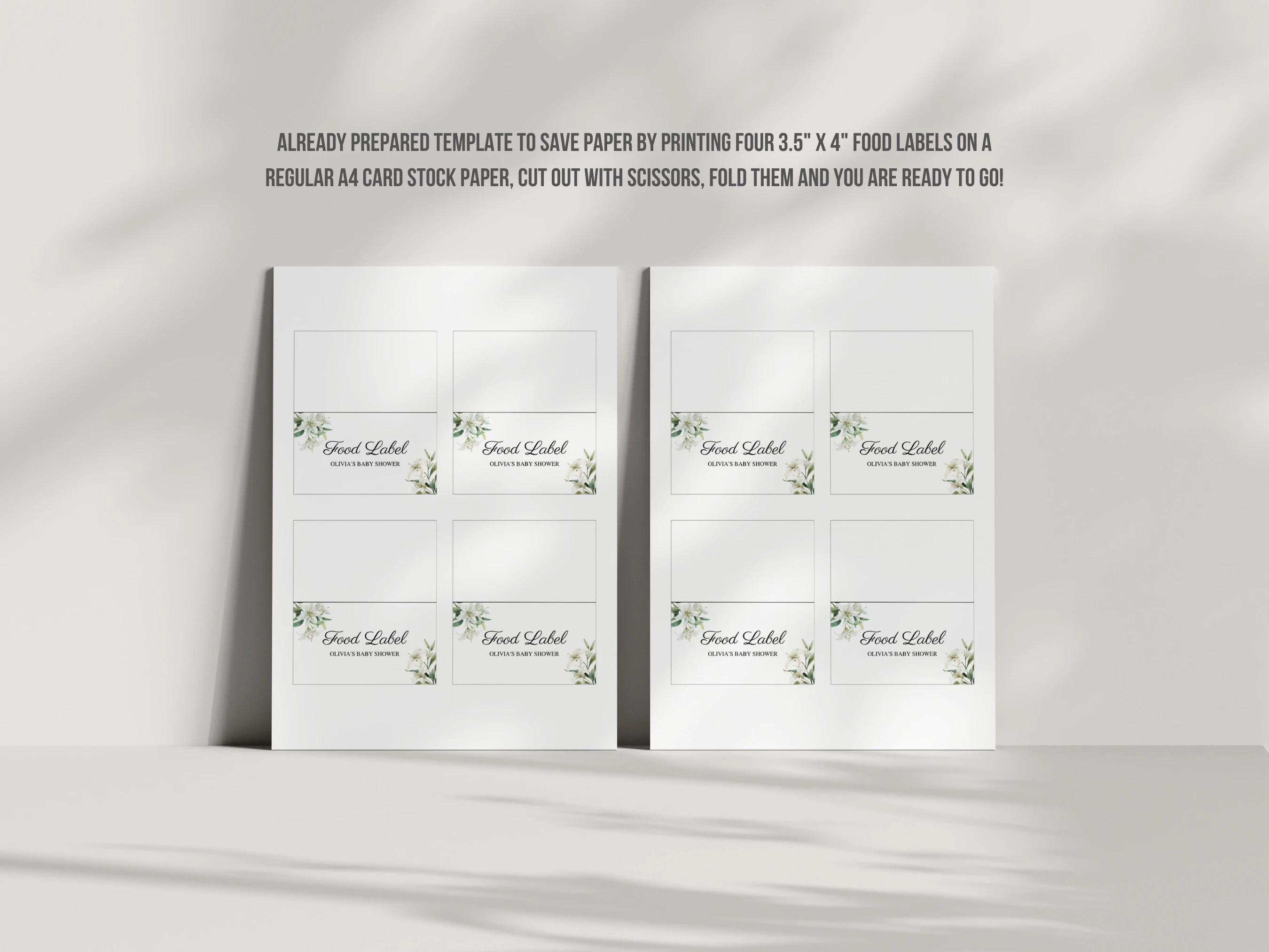 Baby In Bloom Baby Shower Place Cards | Wildflower Spring Greenery Seating Cards For Baby Girl | Editable Canva Template | Digital Download