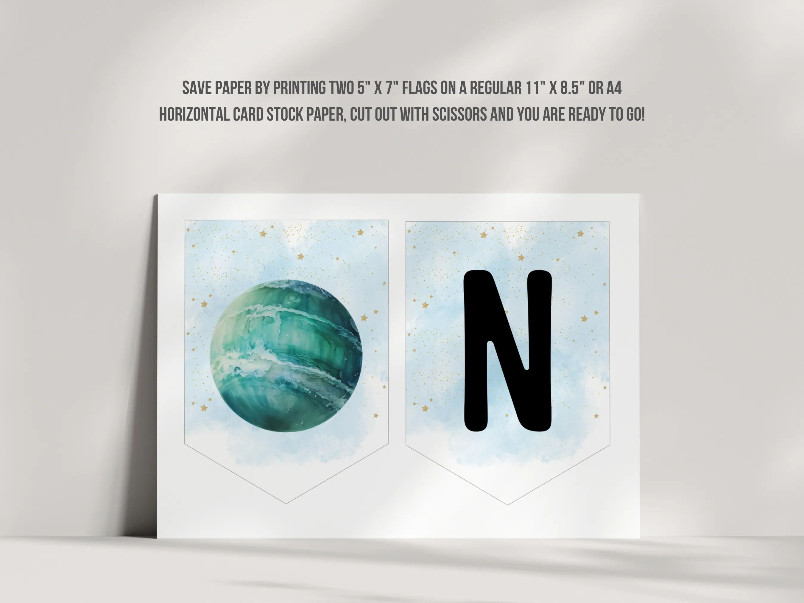 Outer Space High Chair Banner | First Trip Around The Sun ONE Banner | Galaxy First Birthday Boy | Editable Canva Template | Digital Download