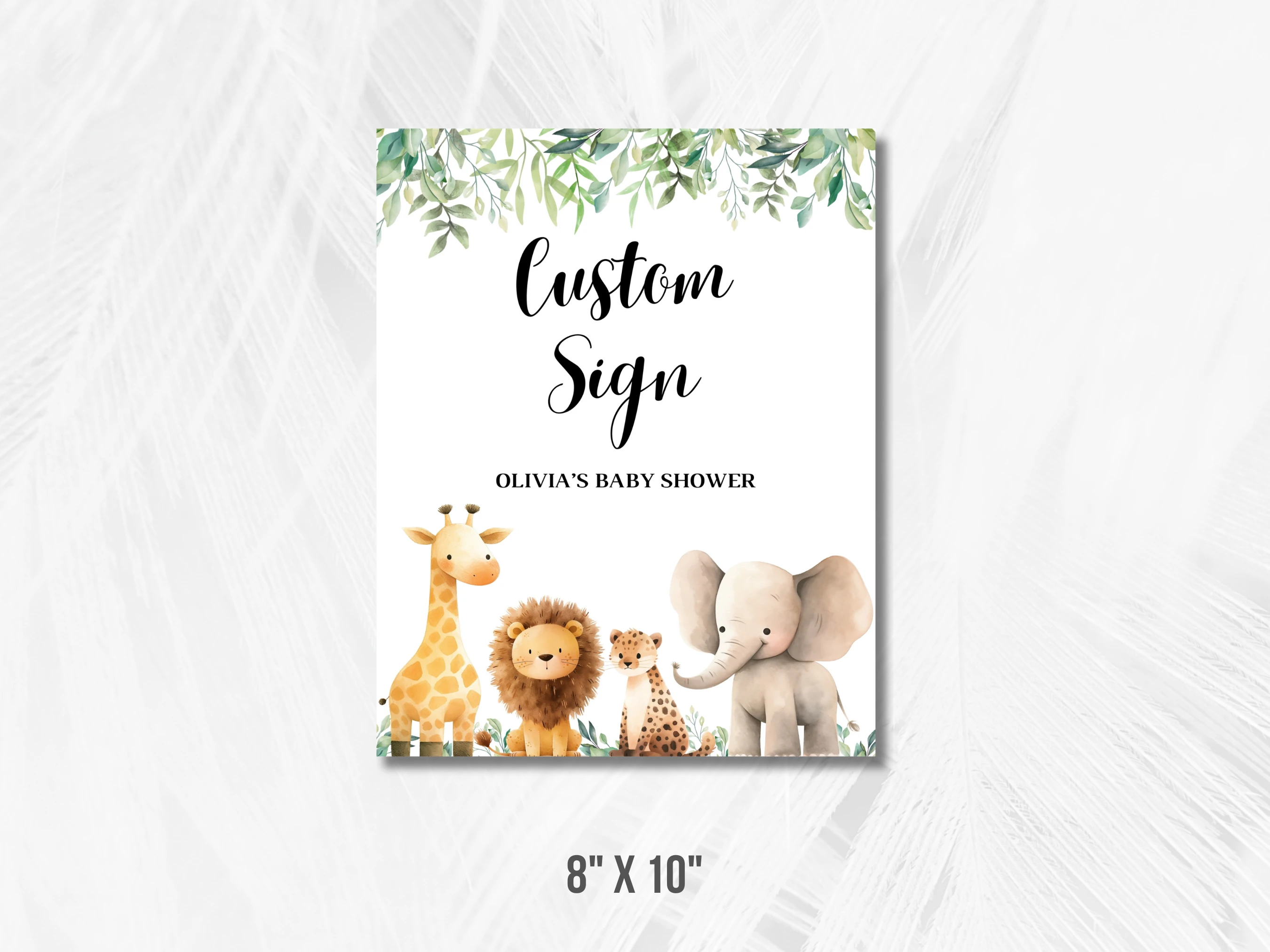 Safari Baby Shower Table Sign | Jungle Animals Late Night Diapers Sign | Pacifier Hunt Sign | Editable Canva Template | Digital Download