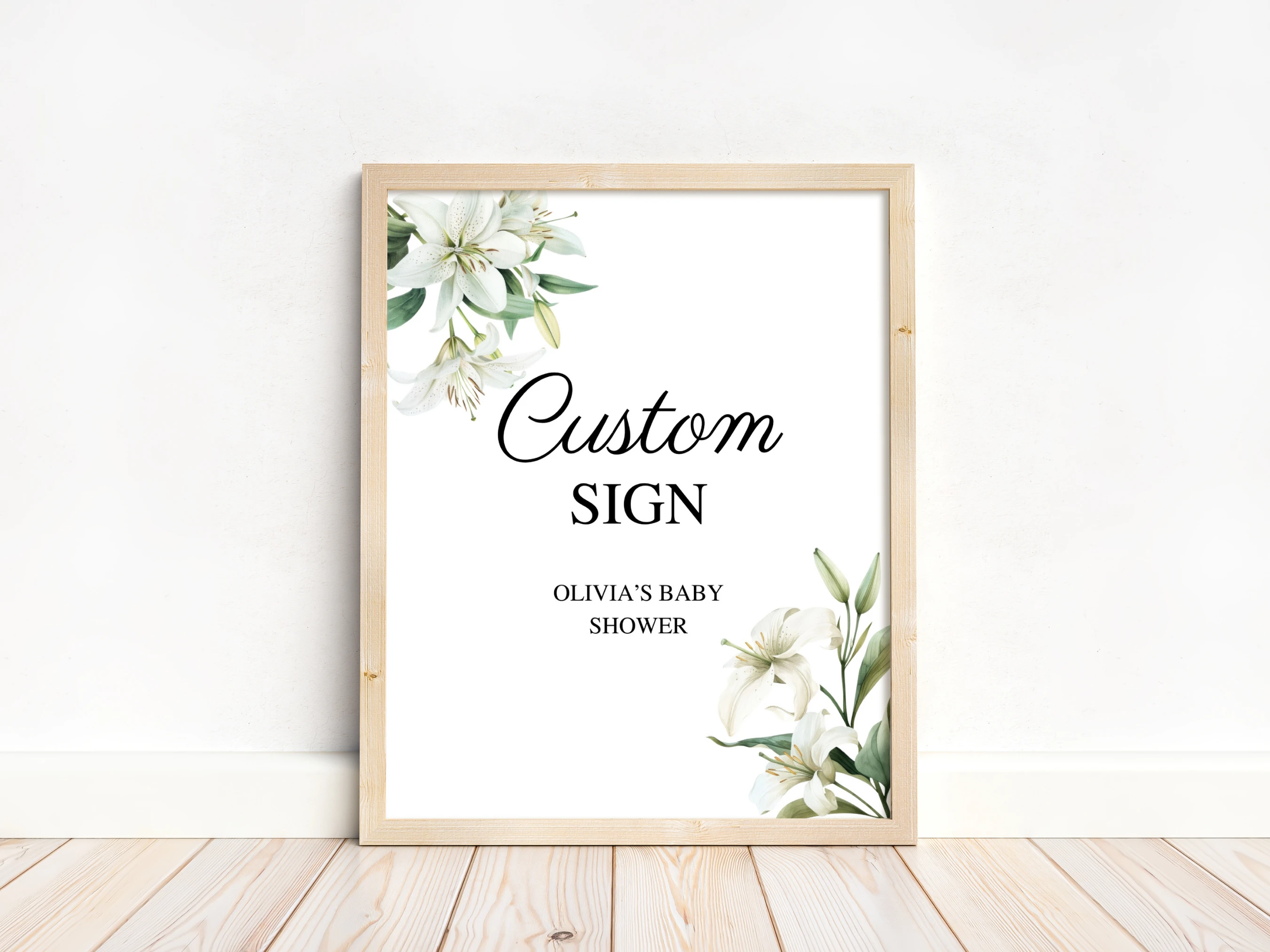 Baby In Bloom Baby Shower Table Sign | Wildflower Late Night Diapers | Pacifier Hunt Sign | Editable Canva Template | Digital Download