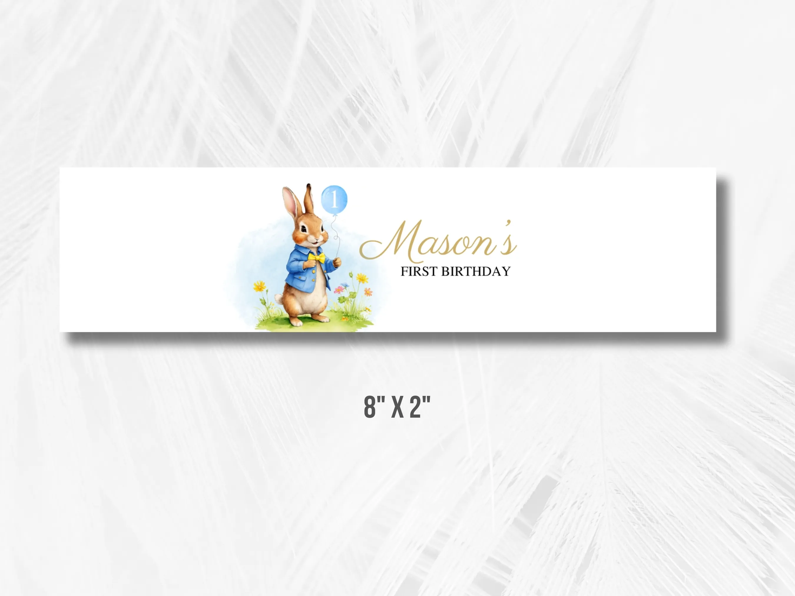 Peter Rabbit Birthday Water Bottle Labels | Flopsy Bunny Bottle Stickers | Rabbit Party Bottle Wraps | Editable Canva Template | Digital Download