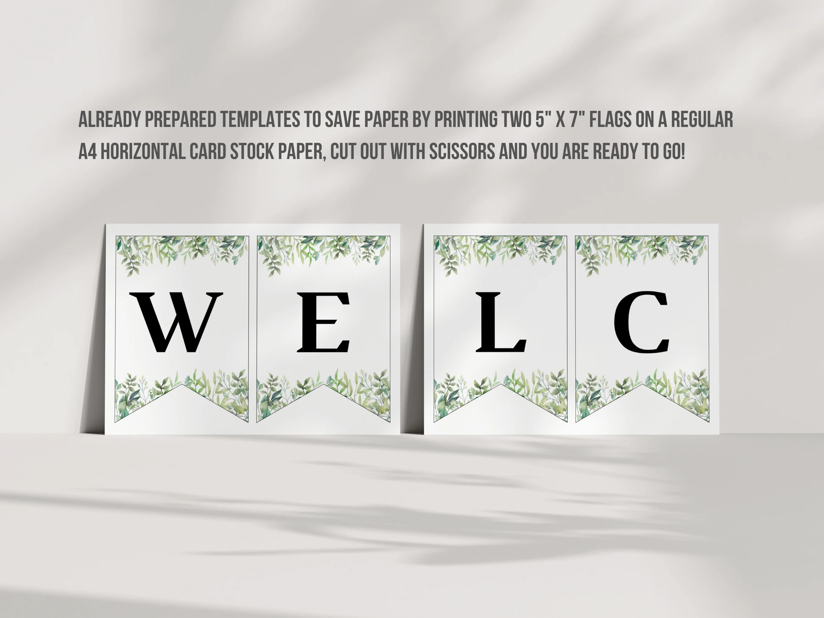 Safari Baby Shower Wall Banner | Jungle Theme Baby Shower Welcome Garland | Editable Canva Template | Digital Download