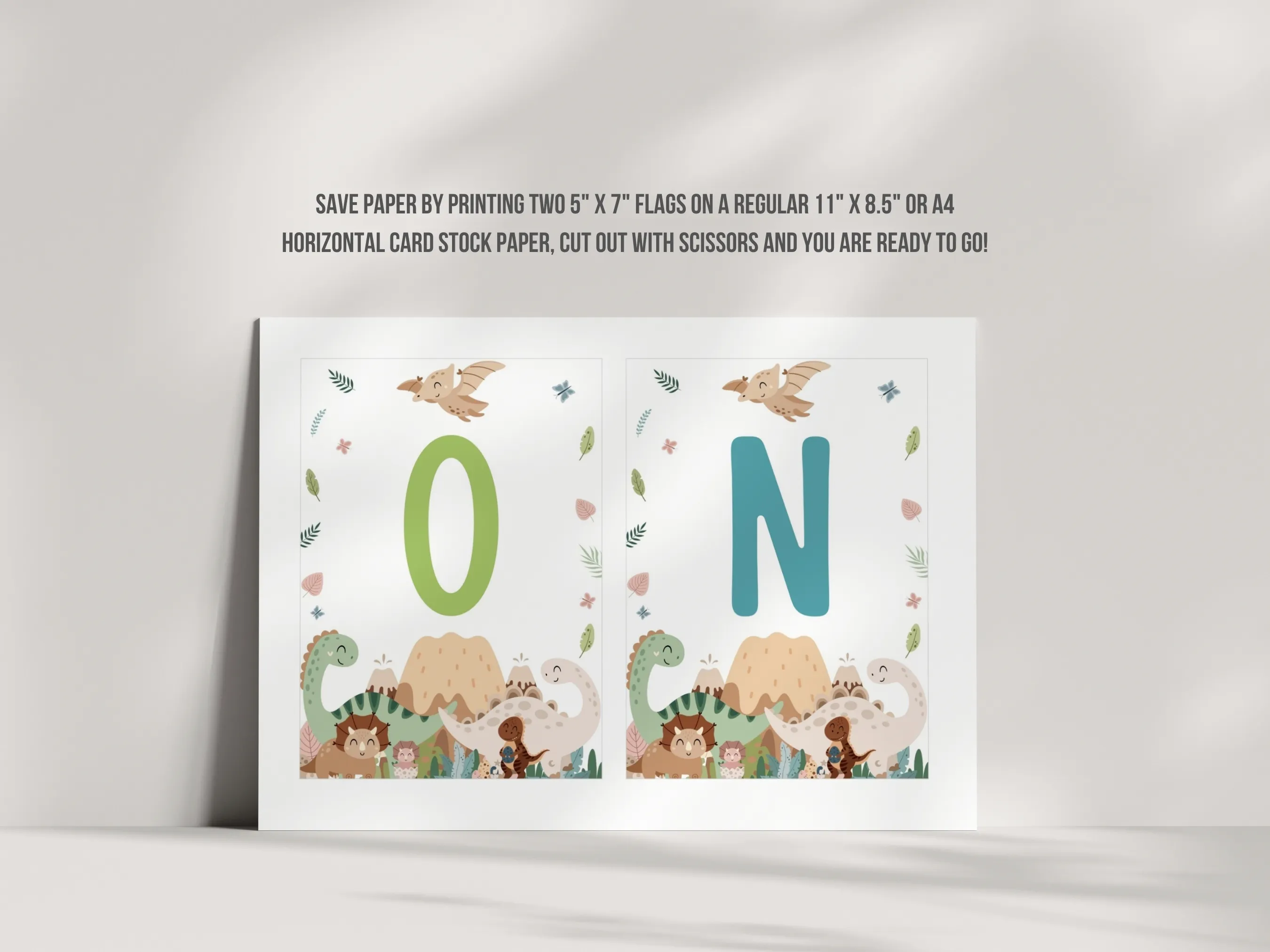 Baby Boy Dinosaur Birthday High Chair Banner | Dino Party ONE Banner | Editable Canva Template | Digital Download