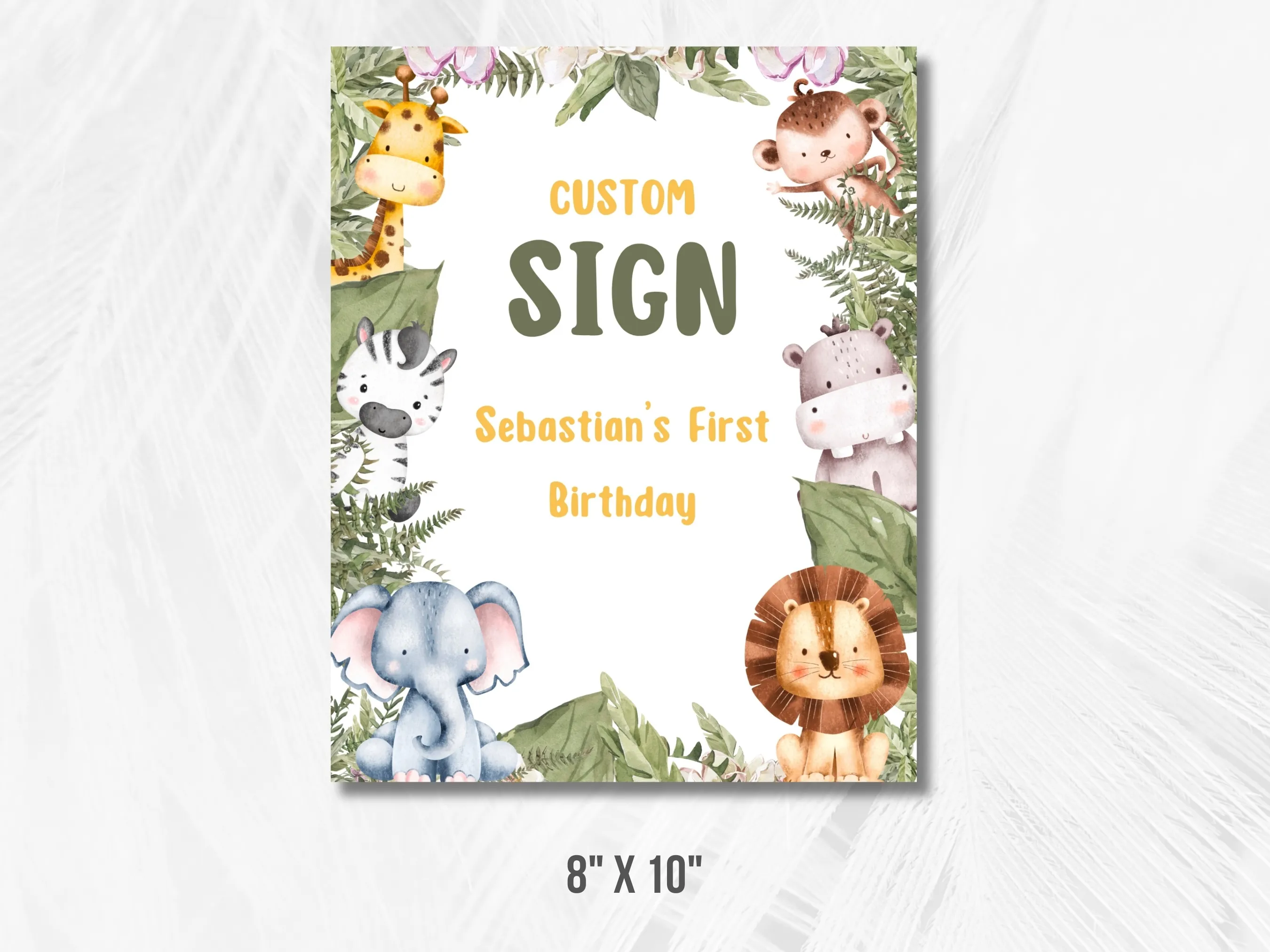 Wild One Birthday Gift Table Sign | Safari Birthday Cookie Table Sign | Jungle Birthday Decorations Cards & Gifts Sign | Editable Canva Template | Digital Download