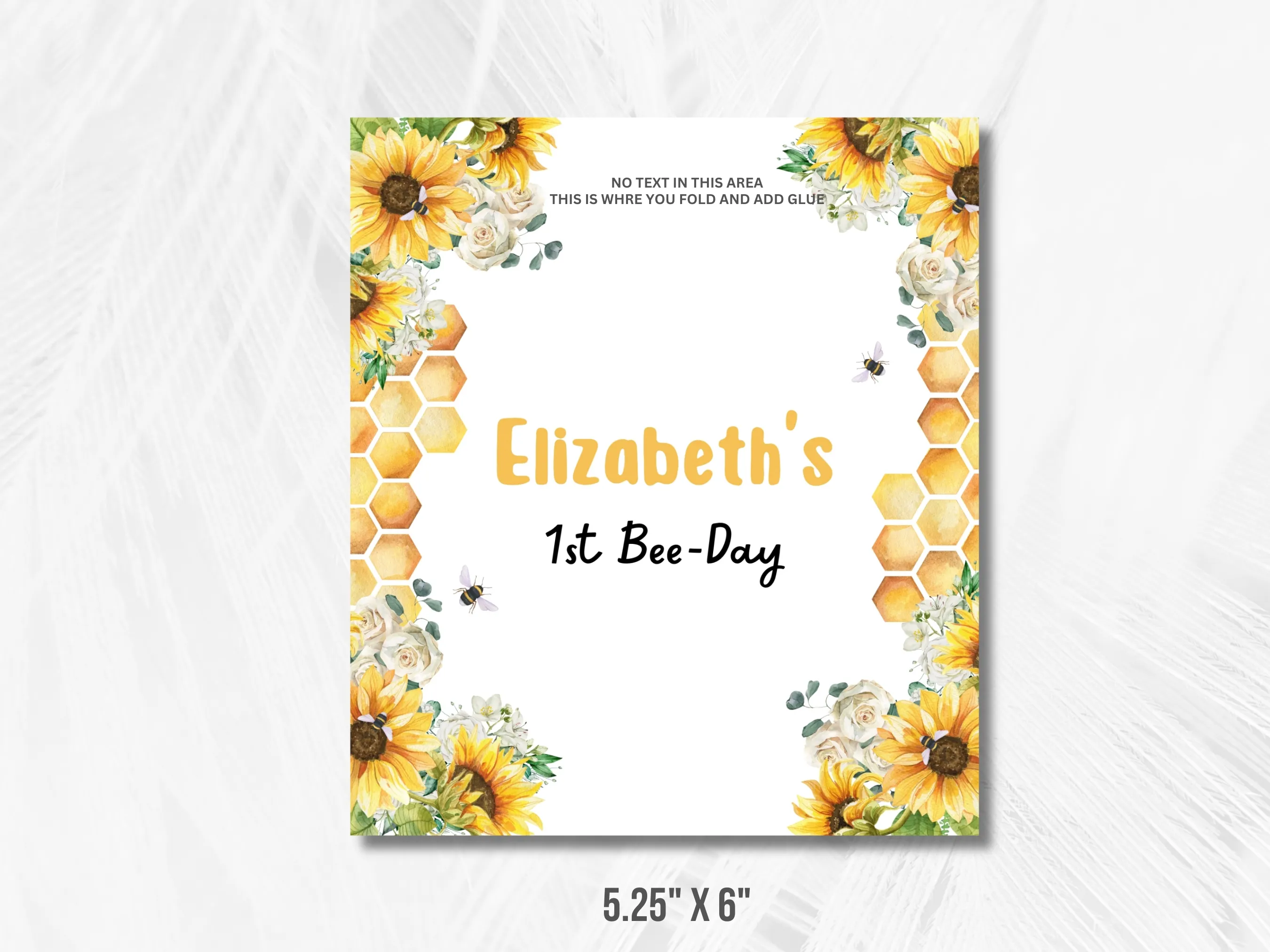 First Bee Day Chocolate Wrappers | Sunflower Bee Candy Bar Labels | Bee Birthday Candy Wrappers | Editable Canva Template | Digital Download