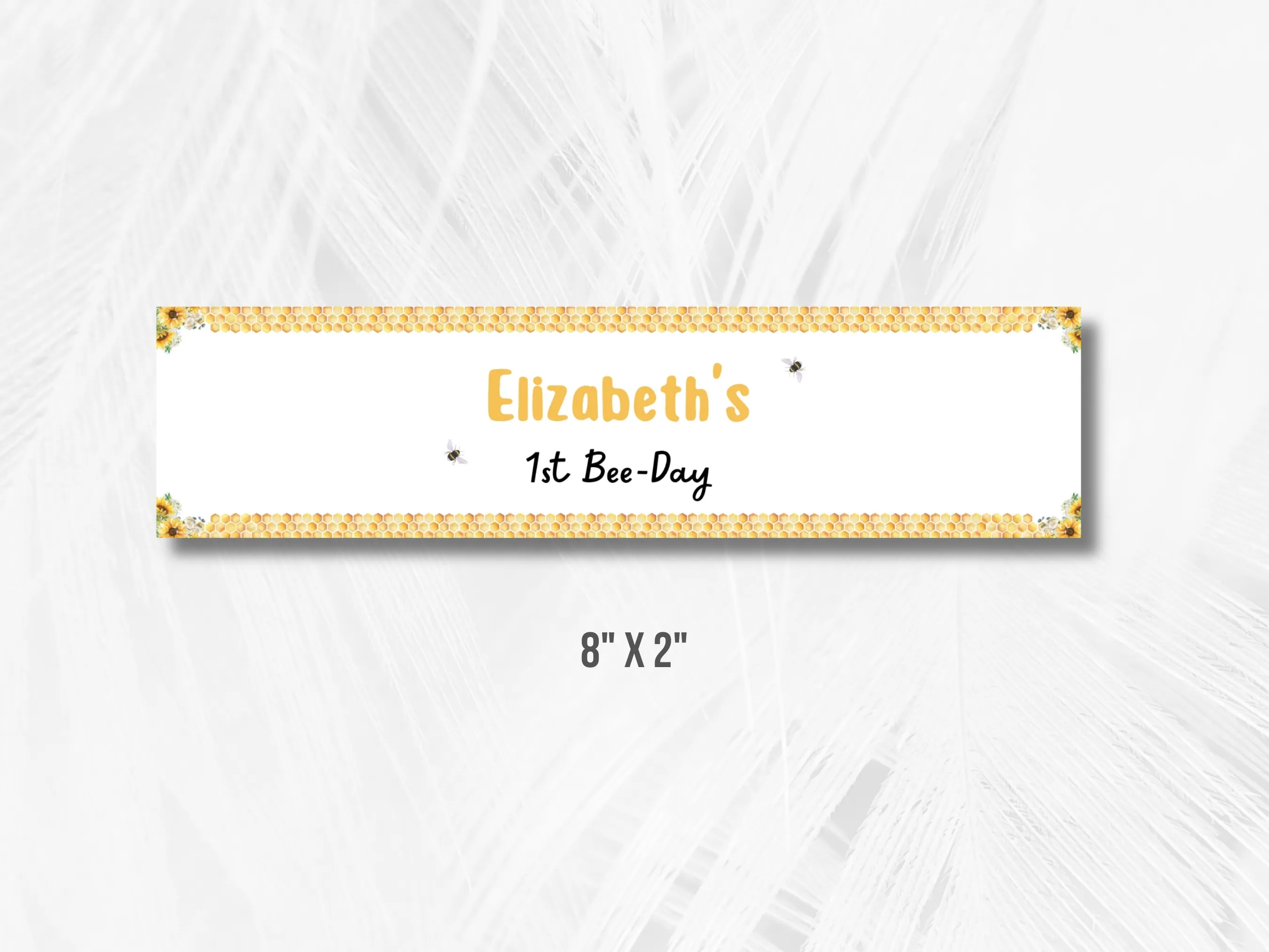 Sunflower First Bee Day Water Bottle Labels | Bumble Bee Bottle Stickers | Honey Bee Bottle Wraps | Editable Canva Template | Digital Download