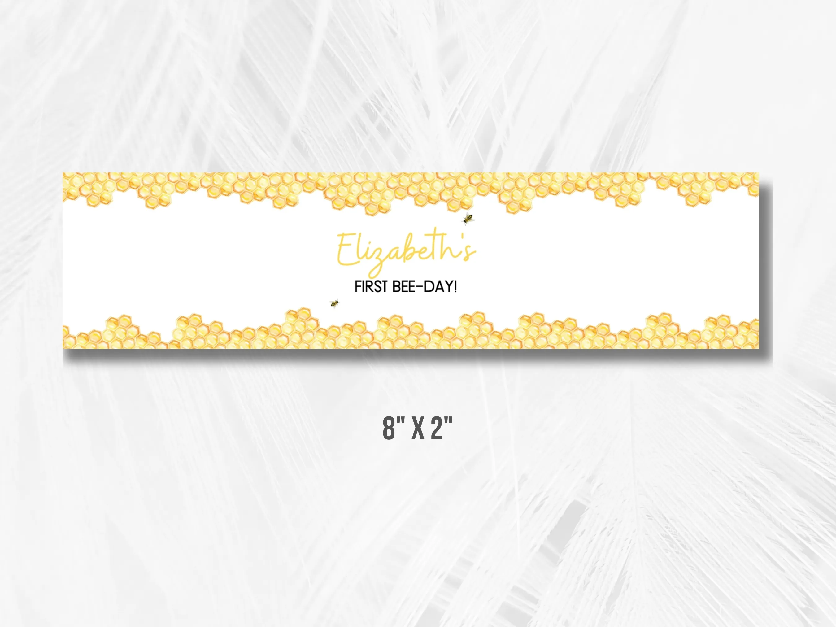 First Bee Day Water Bottle Labels | Bumble Bee Bottle Stickers | Honey Bee Bottle Wraps | Editable Canva Template | Digital Download