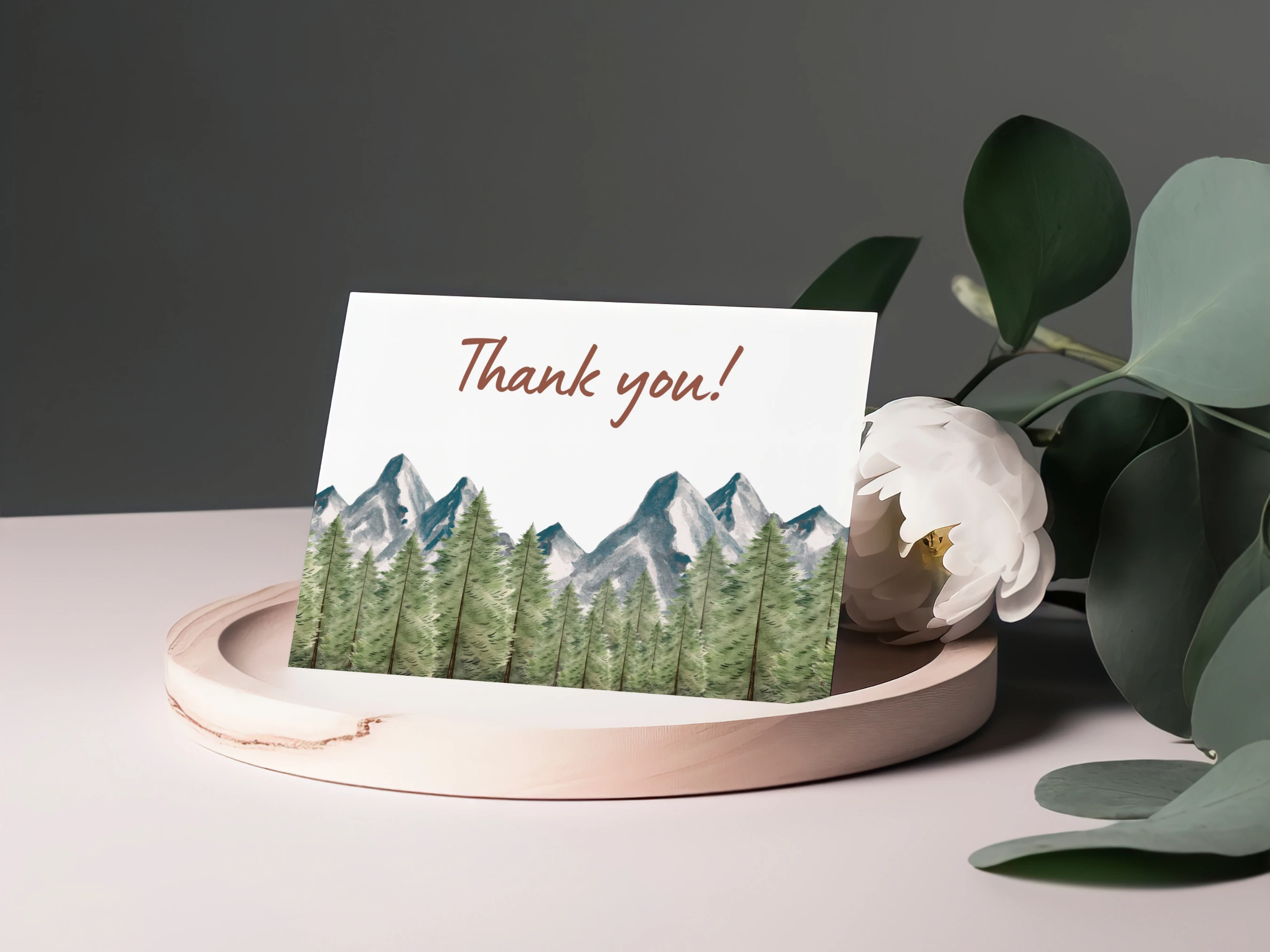 Adventure Awaits Baby Shower Thank You Card | Woodland Baby Shower Thank You Note | Editable Canva Template | Digital Download