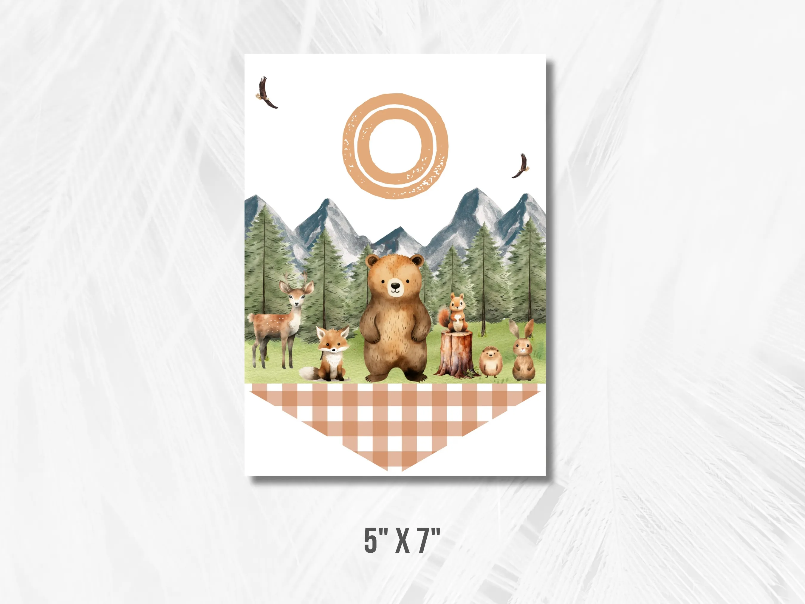 Woodland High Chair Banner | Wild One Birthday Banner | Forest Animals ONE Bunting | Editable Canva Template | Digital Download