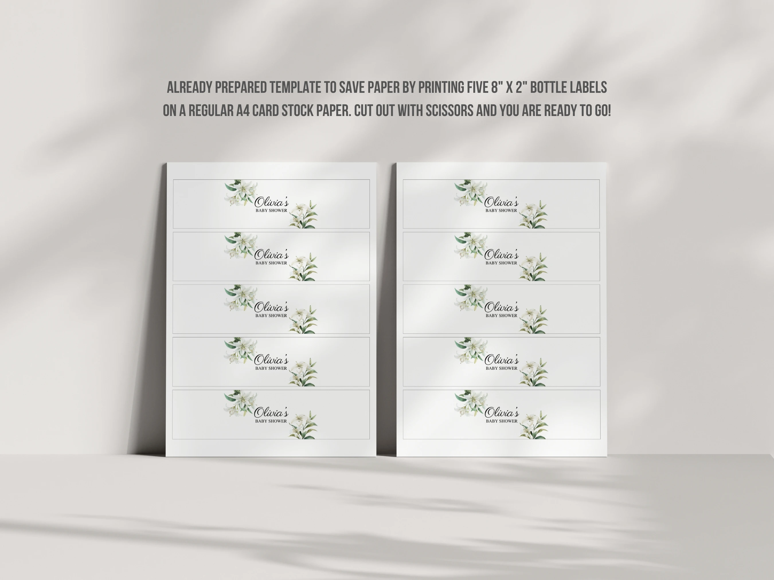 Baby In Bloom Baby Shower Water Bottle Label | Wildflower Greenery Bottle Sticker | Editable Canva Template | Digital Download