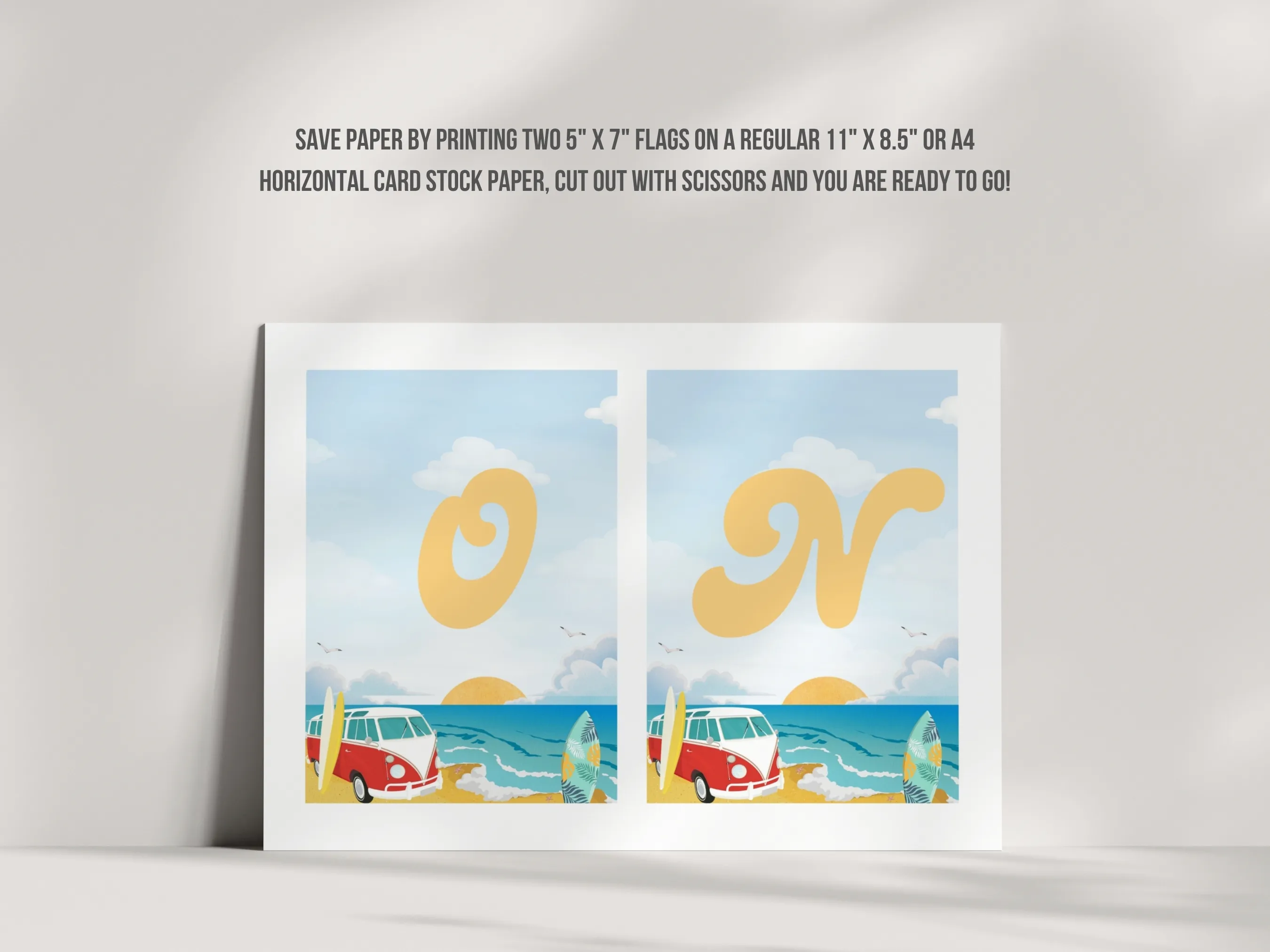 The Big One Birthday High Chair Banner | Surf Birthday ONE Banner | Beach Party Birthday Bunting | Editable Canva Template | Digital Download