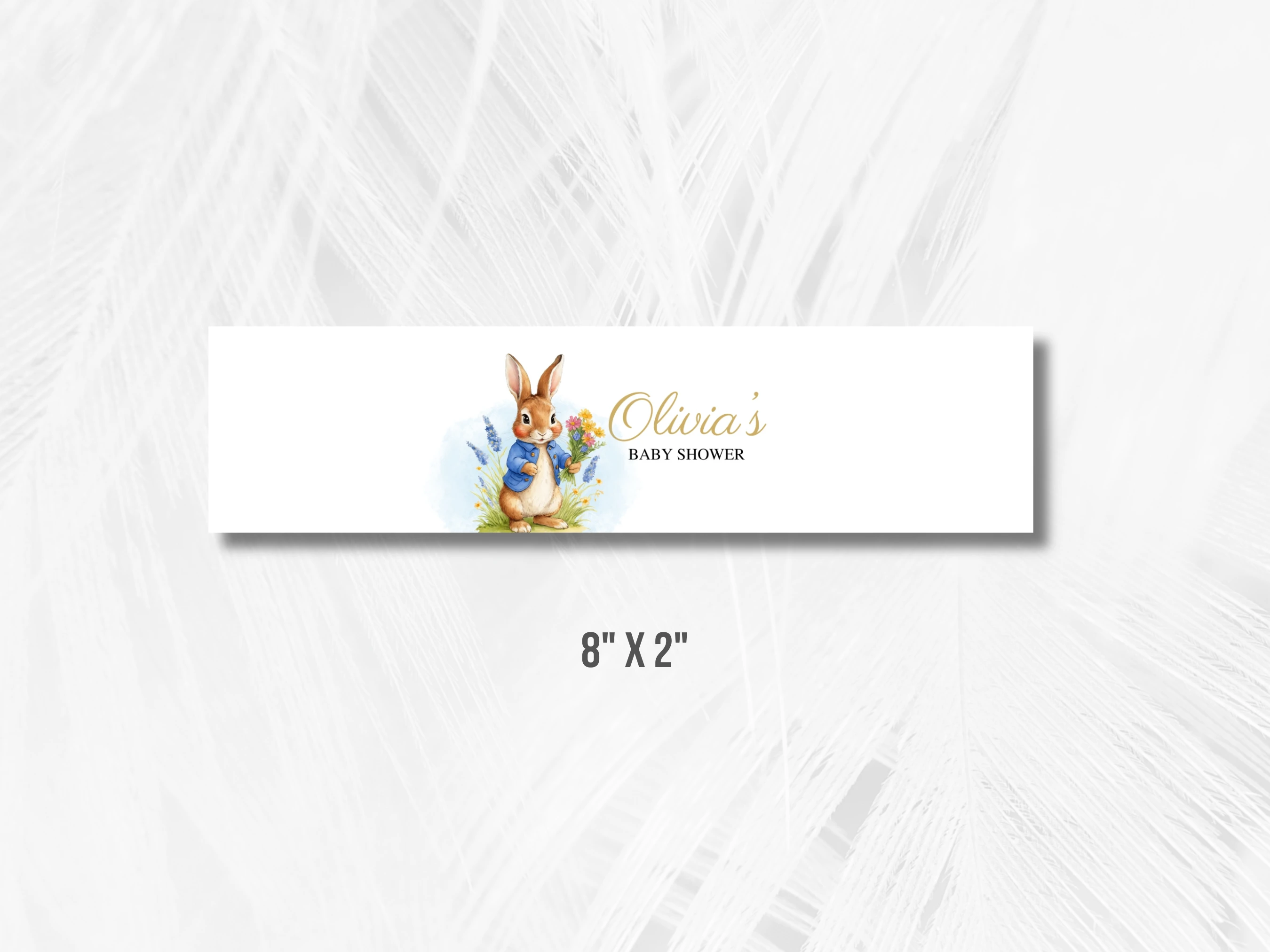 Peter Rabbit Baby Shower Water Bottle Label | Flopsy Bunny Bottle Sticker | Editable Canva Template | Digital Download