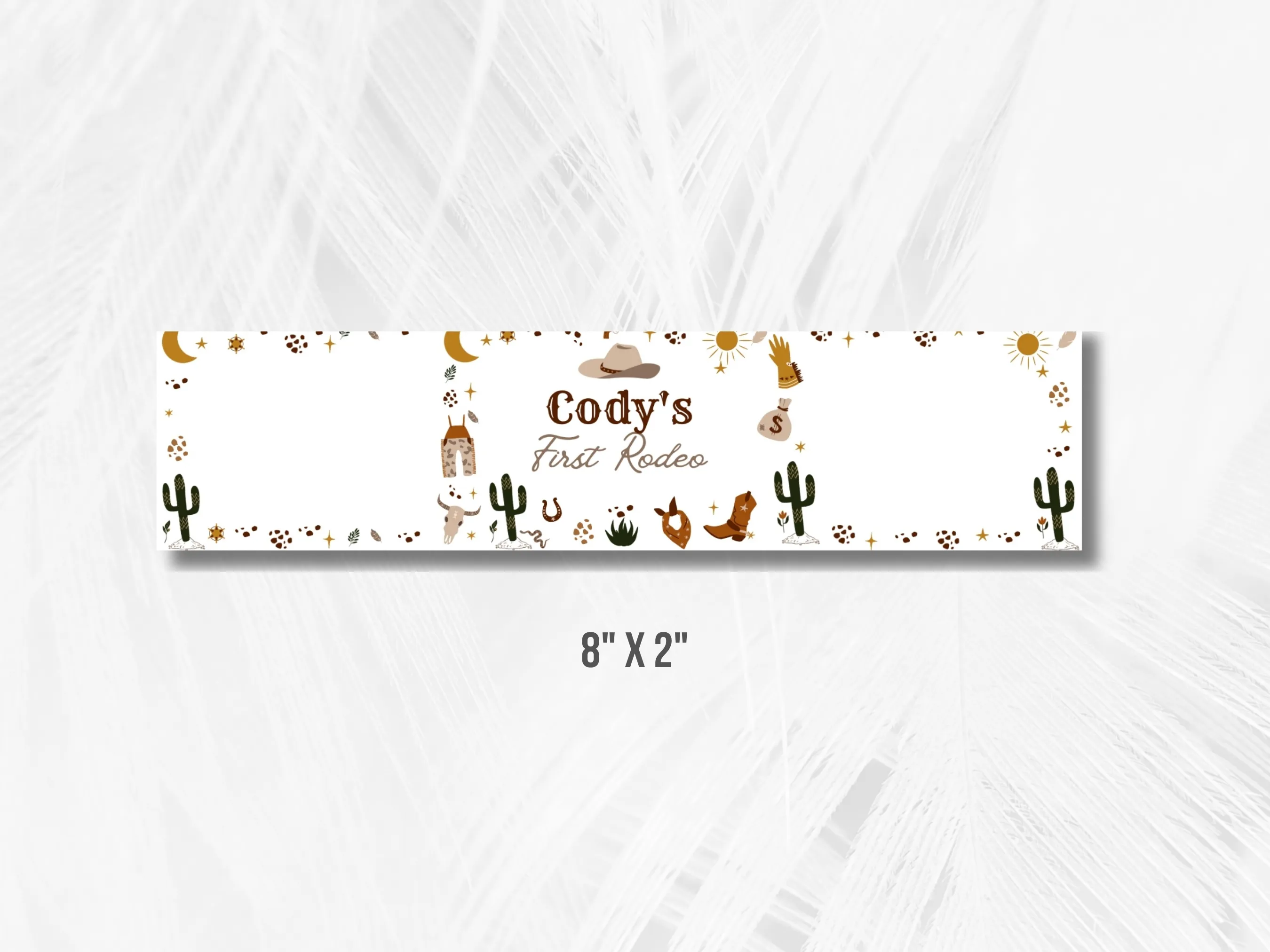 My First Rodeo Birthday Water Bottle Labels | Cowboy Bottle Stickers | Western Party Bottle Bands | Editable Canva Template | Digital Download