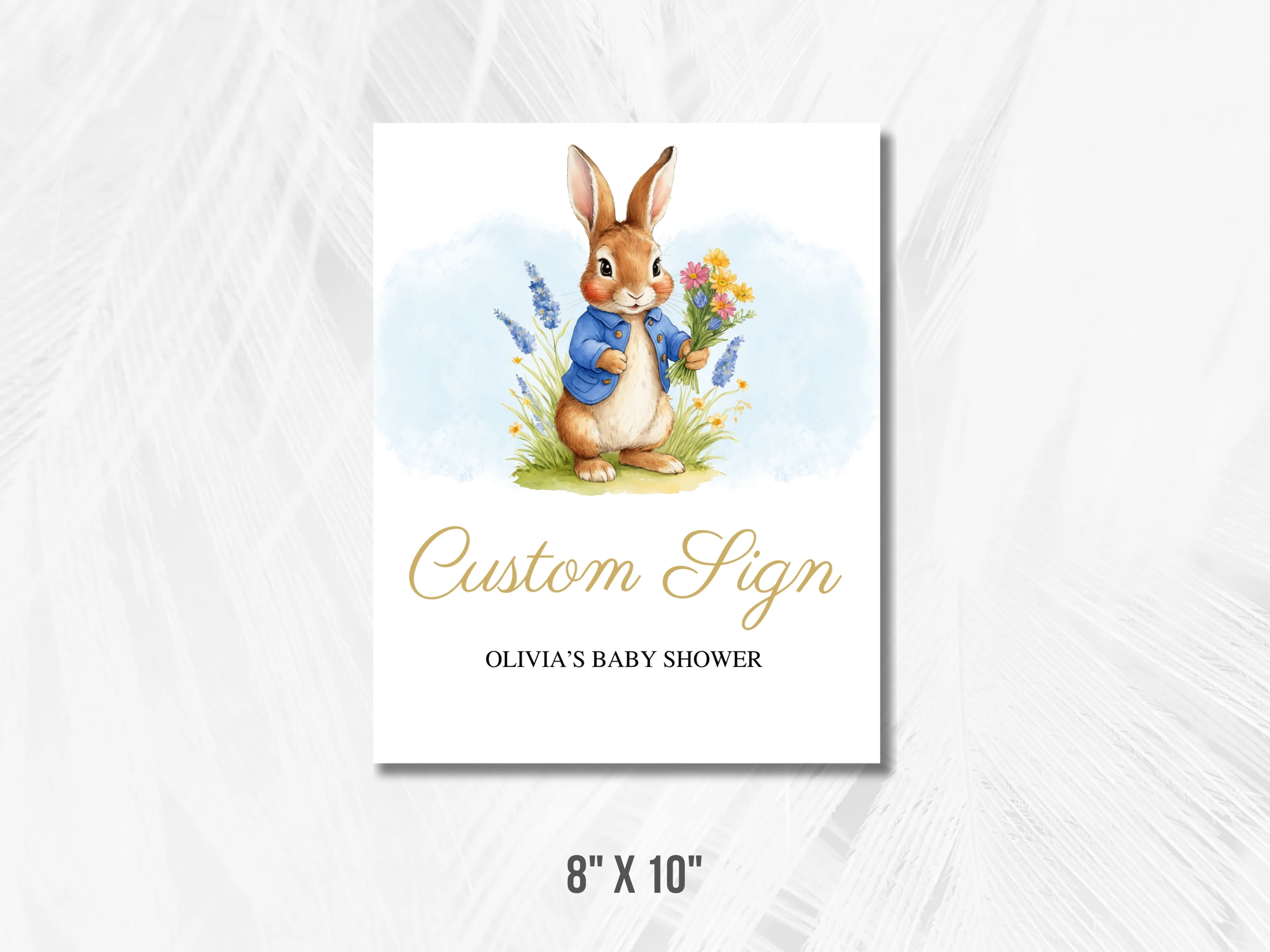 Peter Rabbit Baby Shower Table Sign | Flopsy Bunny Late Night Diapers Sign | Pacifier Hunt Sign | Editable Canva Template | Digital Download