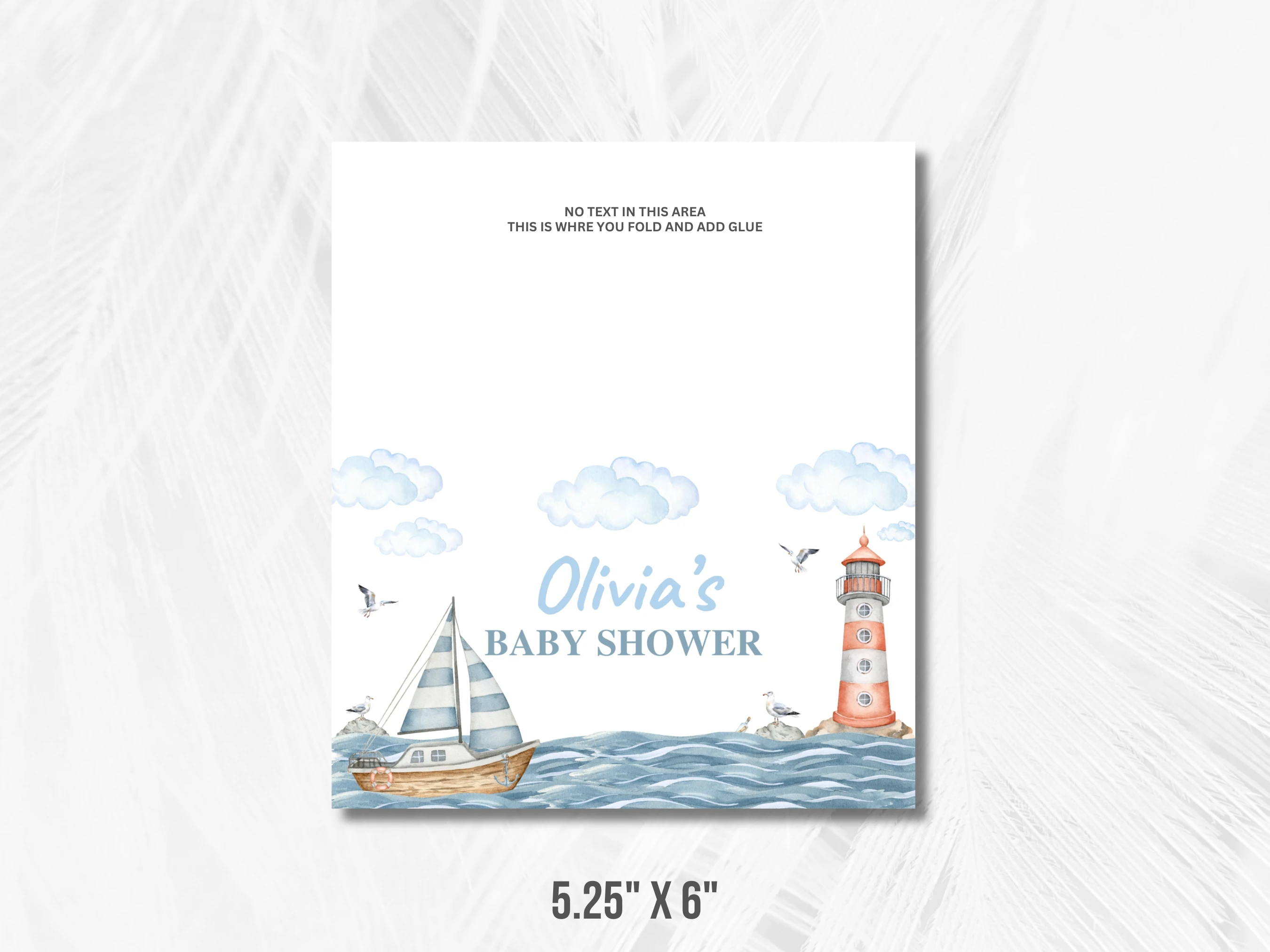 Nautical Baby Shower Chocolate Wrapper | Ahoy It's a Boy Candy Bar Label | Editable Canva Template | Digital Download